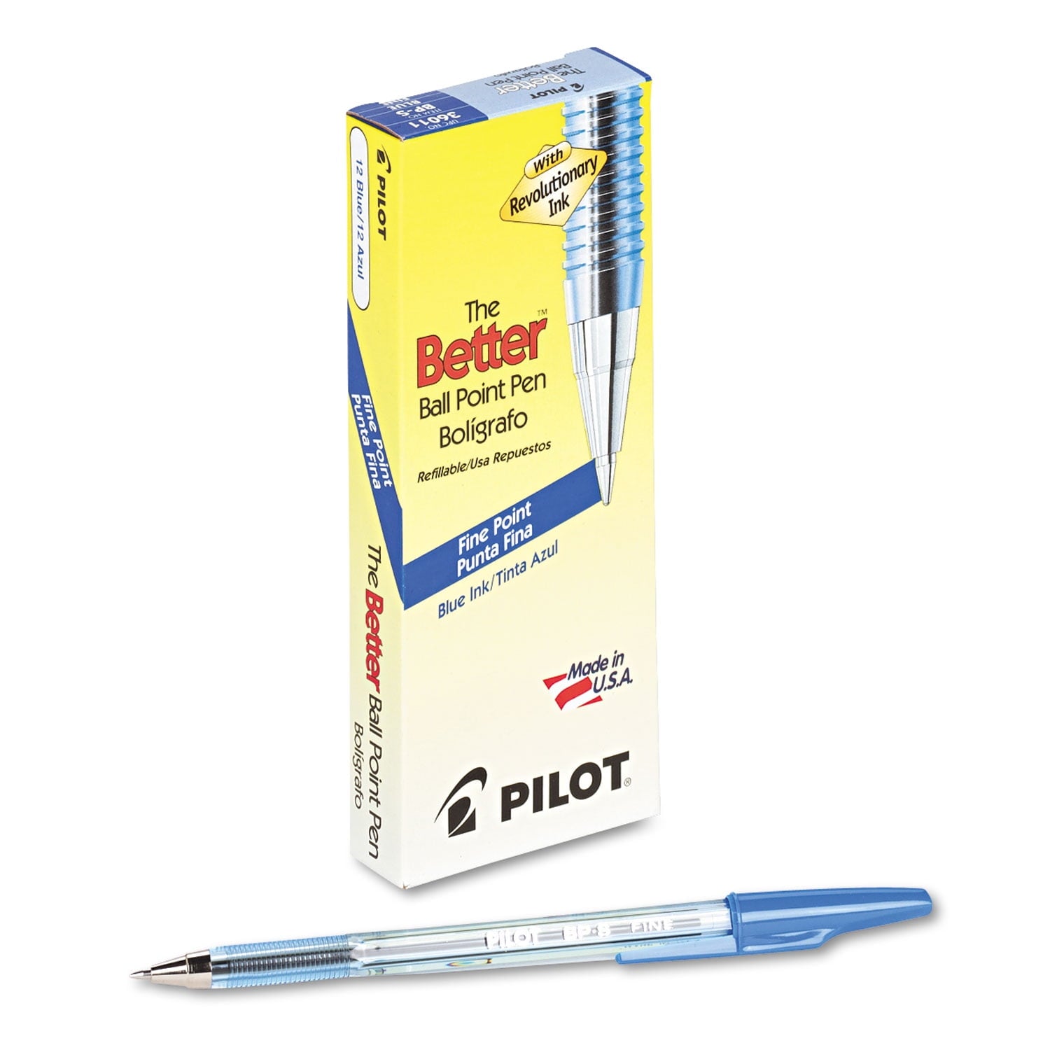 Pilot Better Ball Point Pen - Fine, Blue, Box of 12