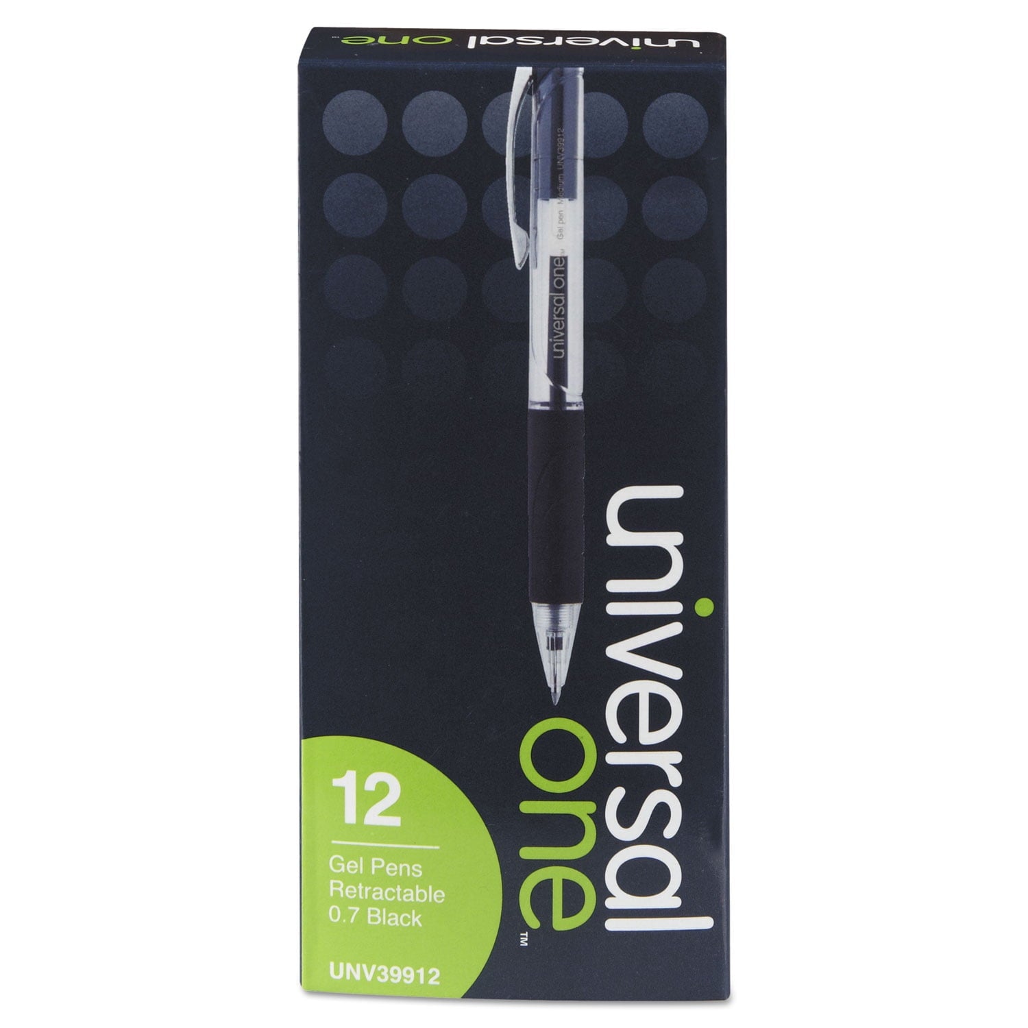 Comfort Grip Gel Pen, Retractable, Medium 0.7 Mm, Black Ink, Smoke Barrel, Dozen | Bundle of 5