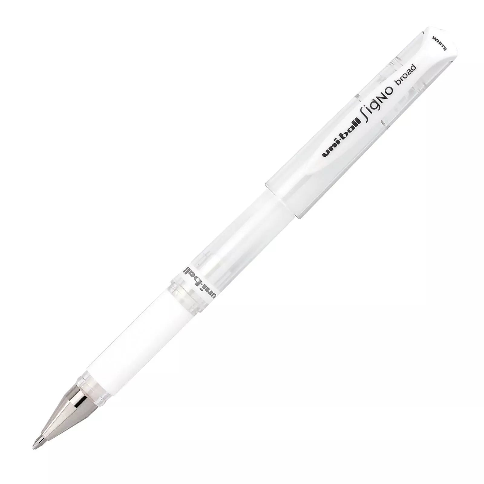 Crisp - 64538 Uni-Ball Signo Gel Impact Rollerball Pen, Broad 1.0Mm, White, Pack Of 5