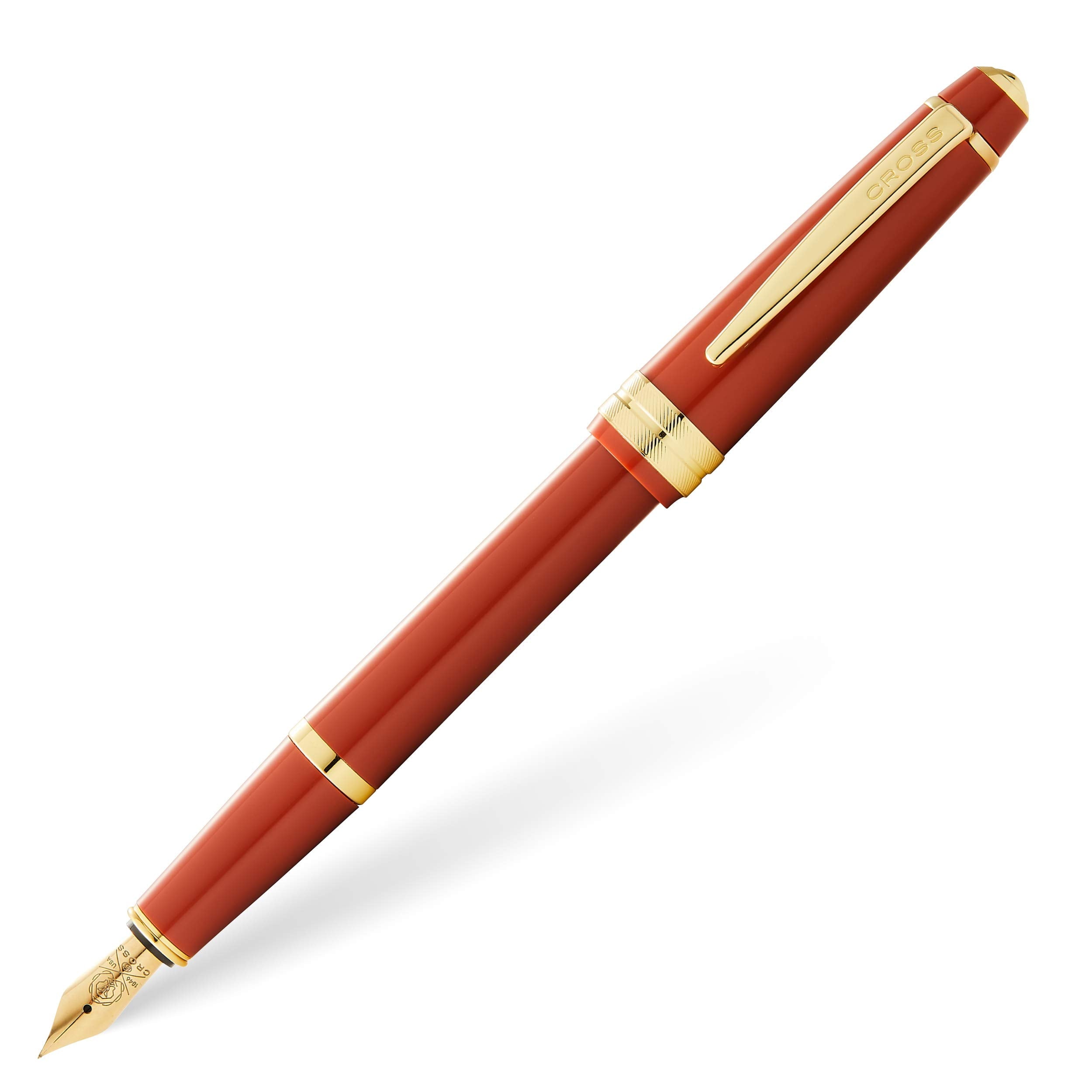 Cross Bailey Light Polished Burgundy Resin and Gold Tone Medium Nib Fountain Pen