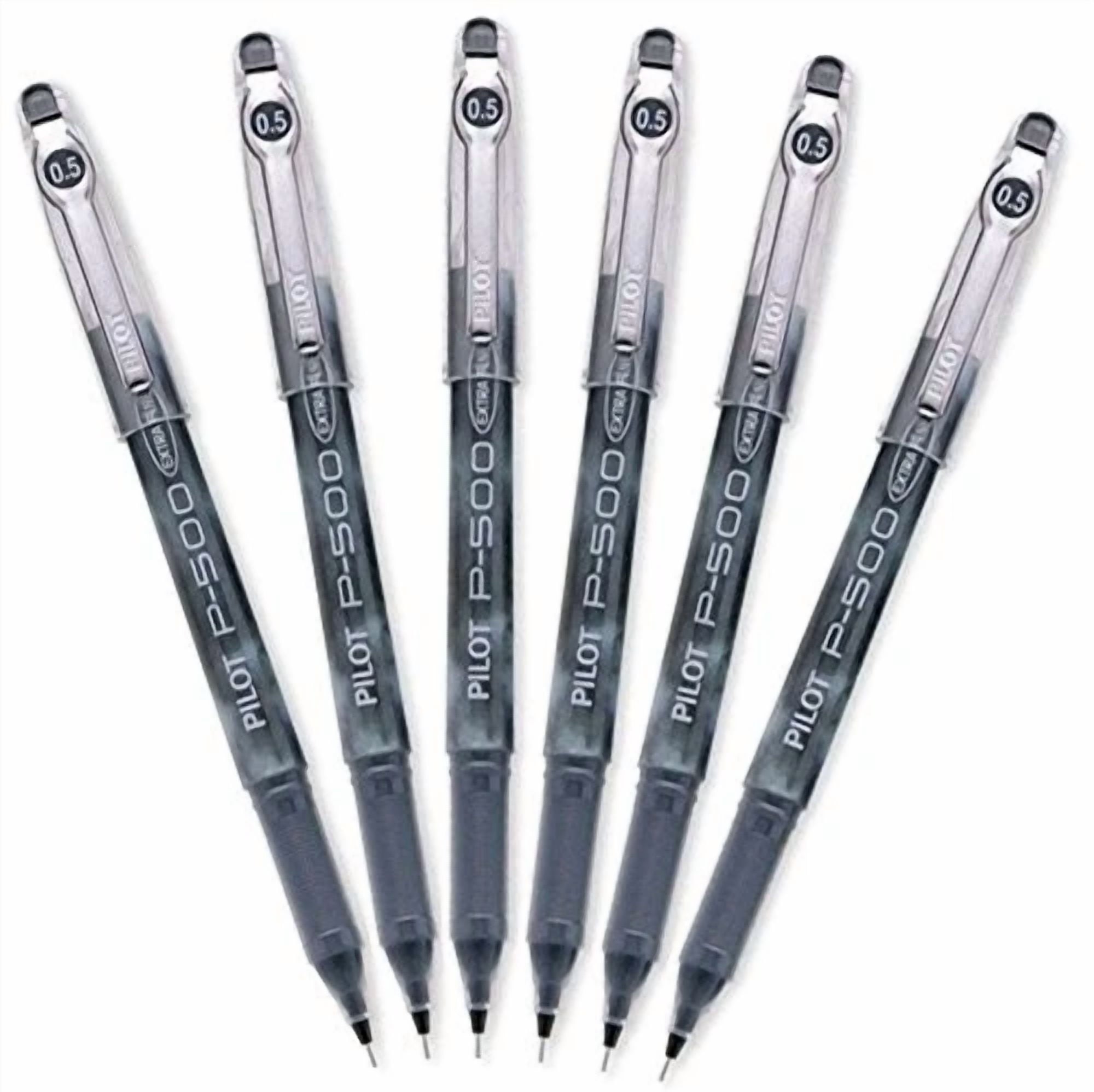 Fyna -Pilot Precise P-500 Gel Ink Rolling Ball Pens, Extra Fine Point, Black Ink, 6