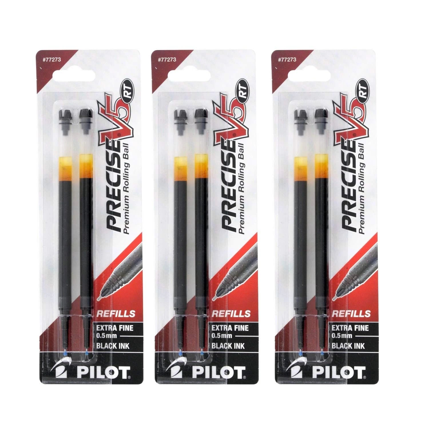 Fyna -Pilot Precise V5 Rt Liquid Ink Retractable Rollerball Pen Refills, 0.5