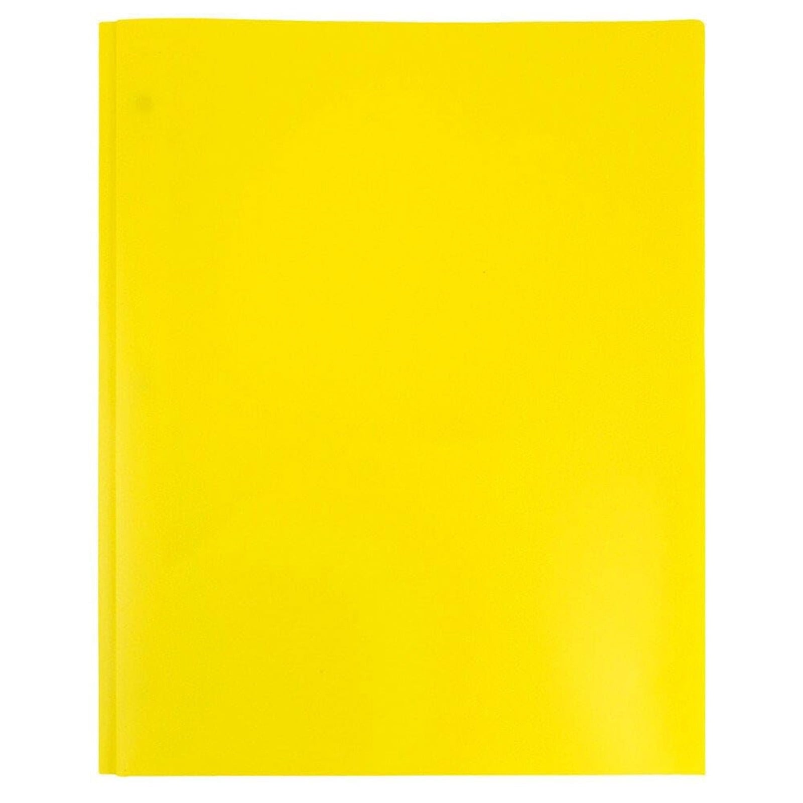 Heavy Duty Colored 2 Pocket Plastic Folders, Two Pocket Plastic Folders with Pockets for School, and Business Card Slot, Home, and Work (Black) 9.45x11.42"