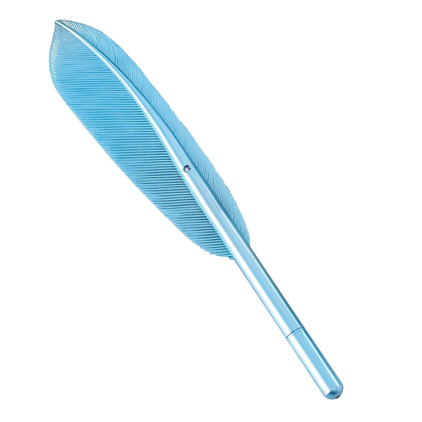 PureCasa Retro Colorful Feather Design Ballpoint Gel Pen, Vintage Creative Gel Ink Pens Gifts for Birthday & Holiday, Black Ink, 1PC, 1ml, Blue