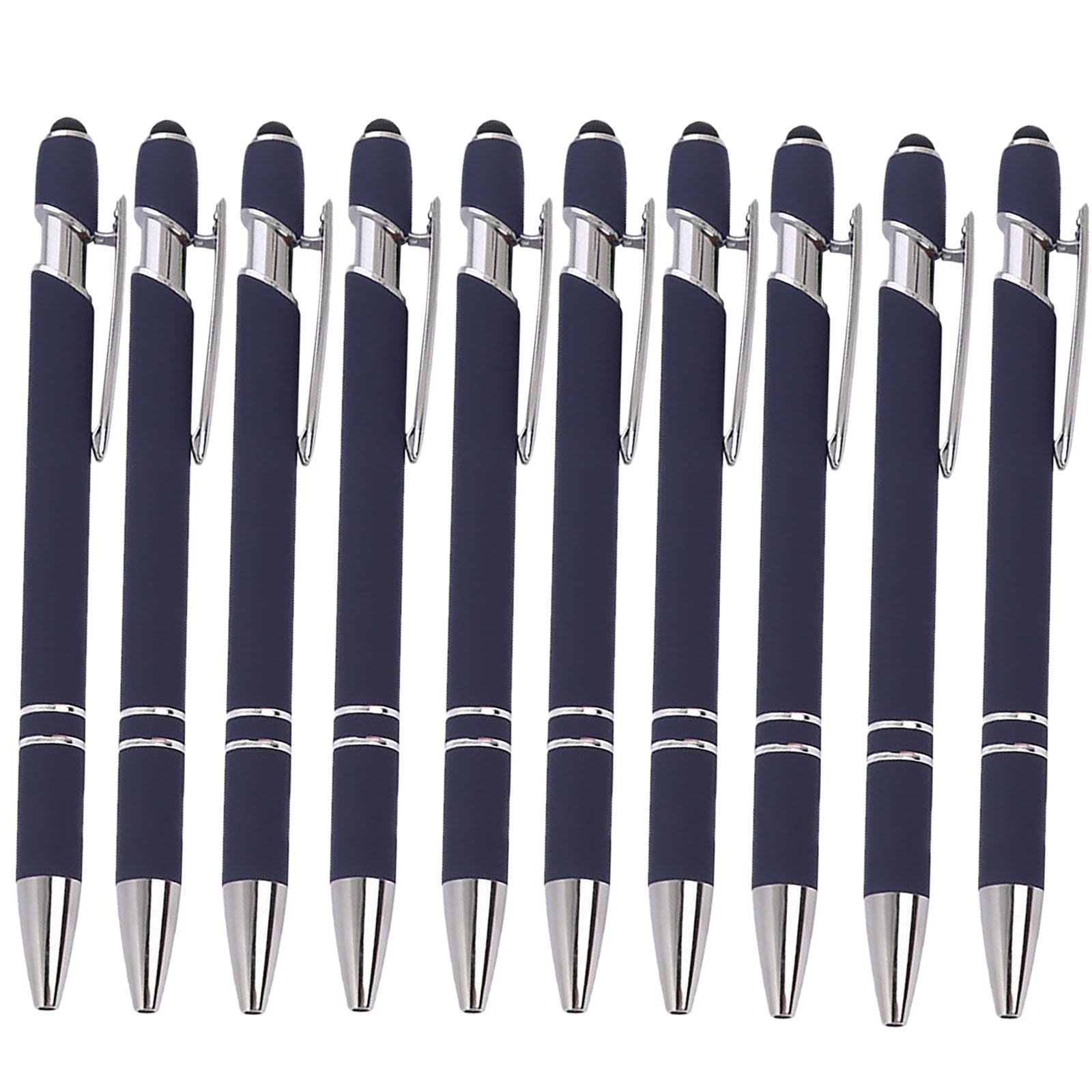 Hiroekza Aluminum Ballpoint Pen with Touchscreen Tip - Metal Body, 1.5g Ink, 5pc Set for Business, Student Writing, and Screen Use Brown