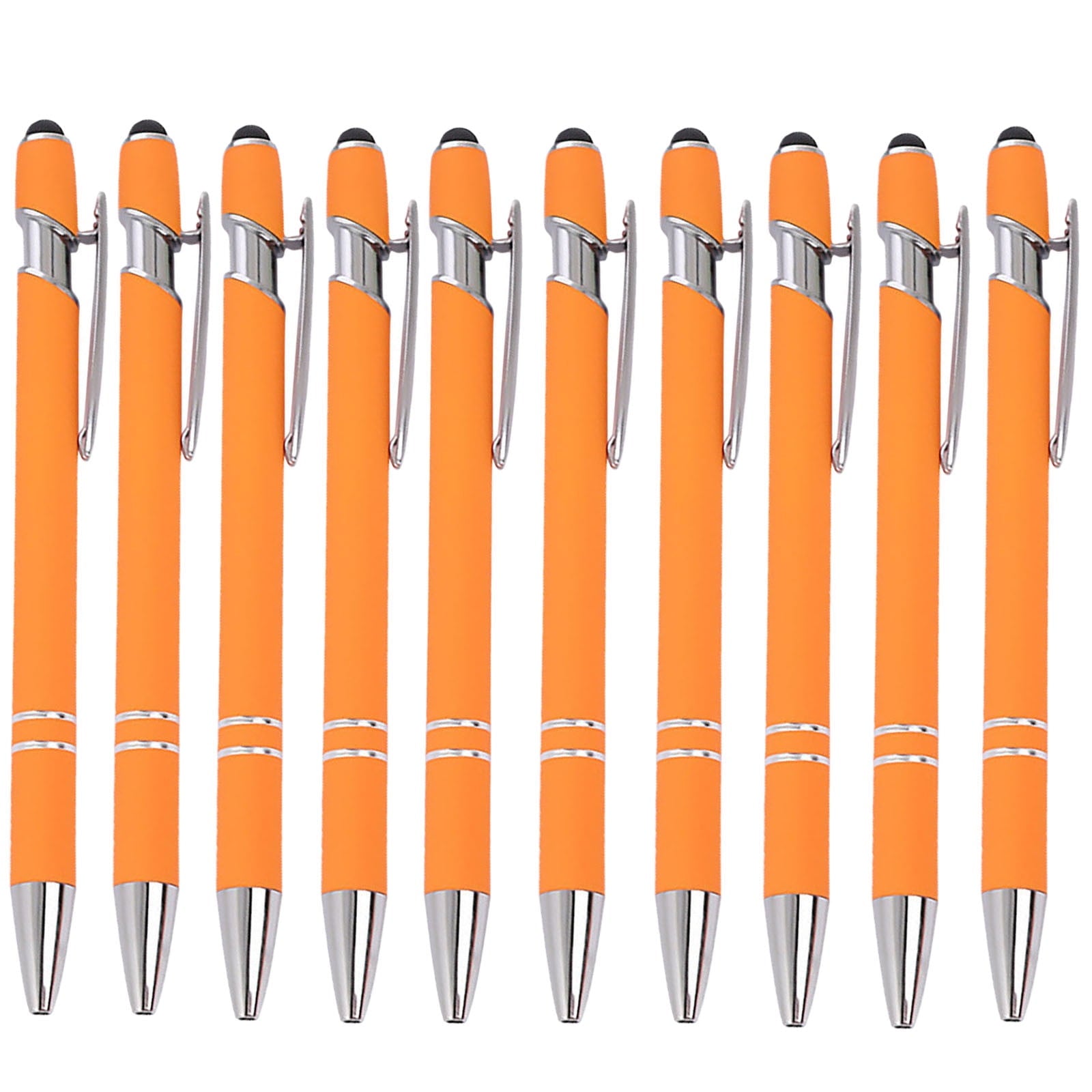 Hiroekza Aluminum Ballpoint Pen with Touchscreen Tip - Metal Body, 1.5g Ink, 5pc Set for Business, Student Writing, and Screen Use Brown