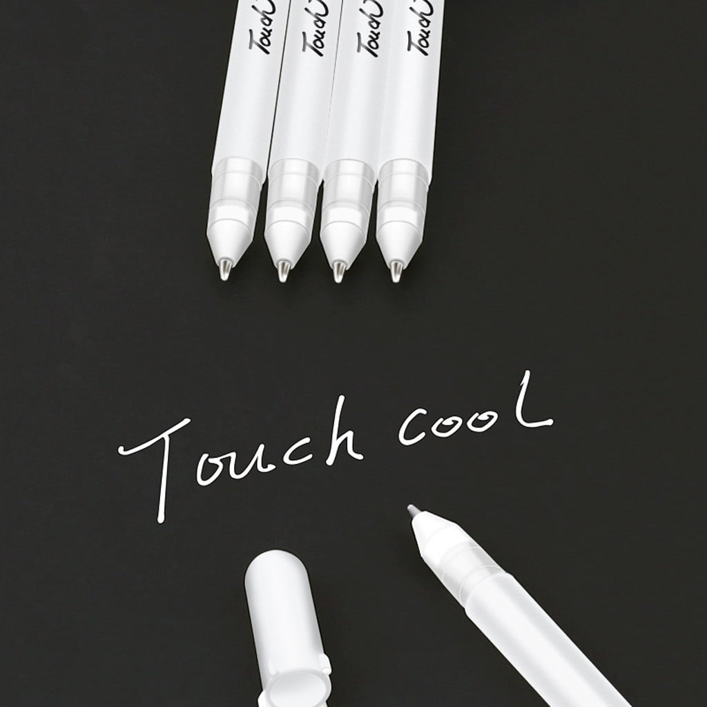 Holloyiver White Gel Pens, 0.8 mm Fine Pens Gel Ink Pens for Black Paper Drawing, Sketching, Illustration, Adult Coloring, Journaling, Set of 6ml
