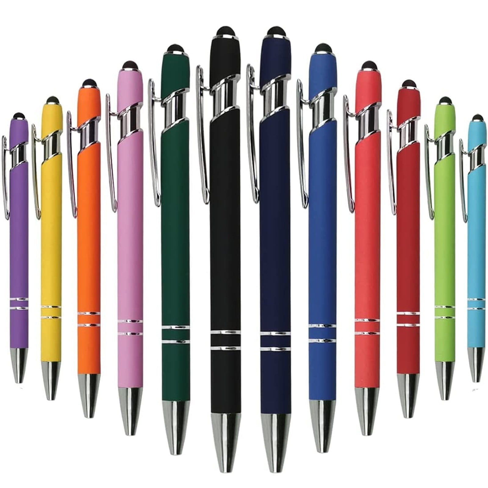 LKWLPD Gel Ink Pens 12 Pack Ballpoint Pen with Stylus Tip 1.0 Mm Smooth Writing Pens Metal Stylus Pens for Screens 1Ml