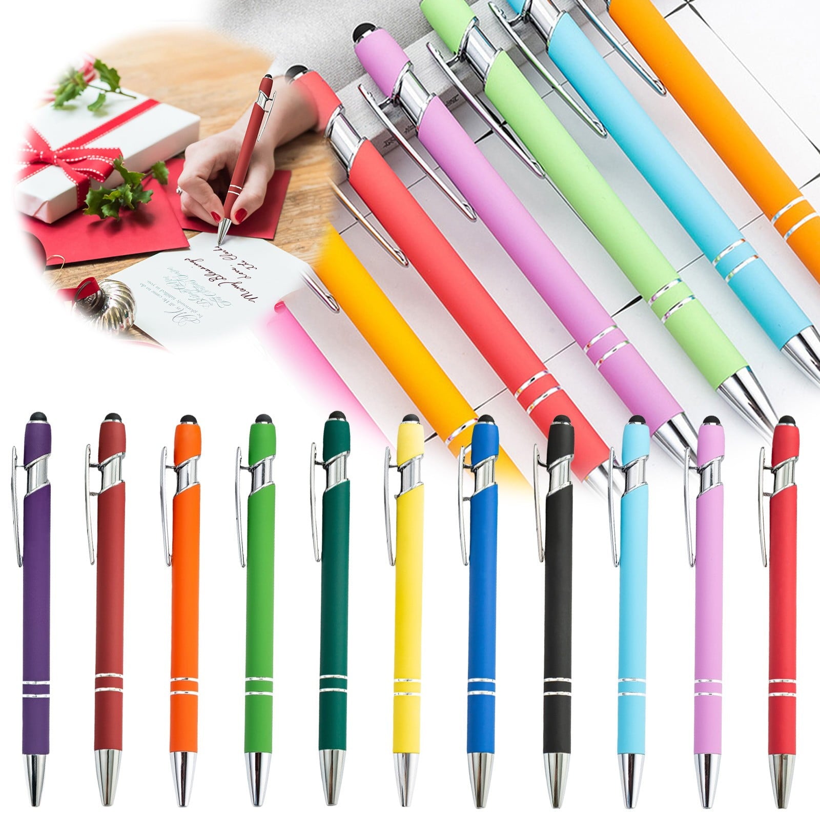 LQXZWJY Gel Pens, Drawing Pens, Gel Ink Pens For Journaling, Writing Pens, Coloring Pens, Medium Point Pens (0.1Mm), Personalized Colorful Barrel, Black Gel Ink