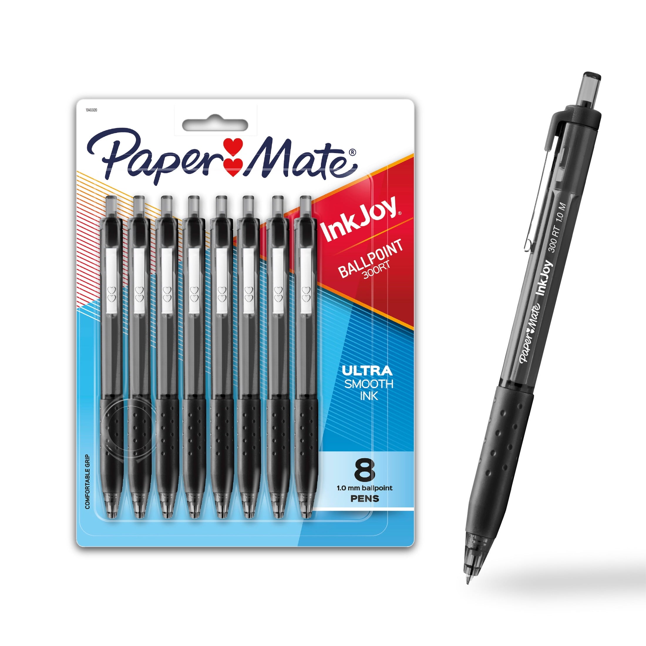 Paper Mate InkJoy 300RT Retractable Ballpoint Pens, Medium Point (1.0 mm), Black, 8 Count