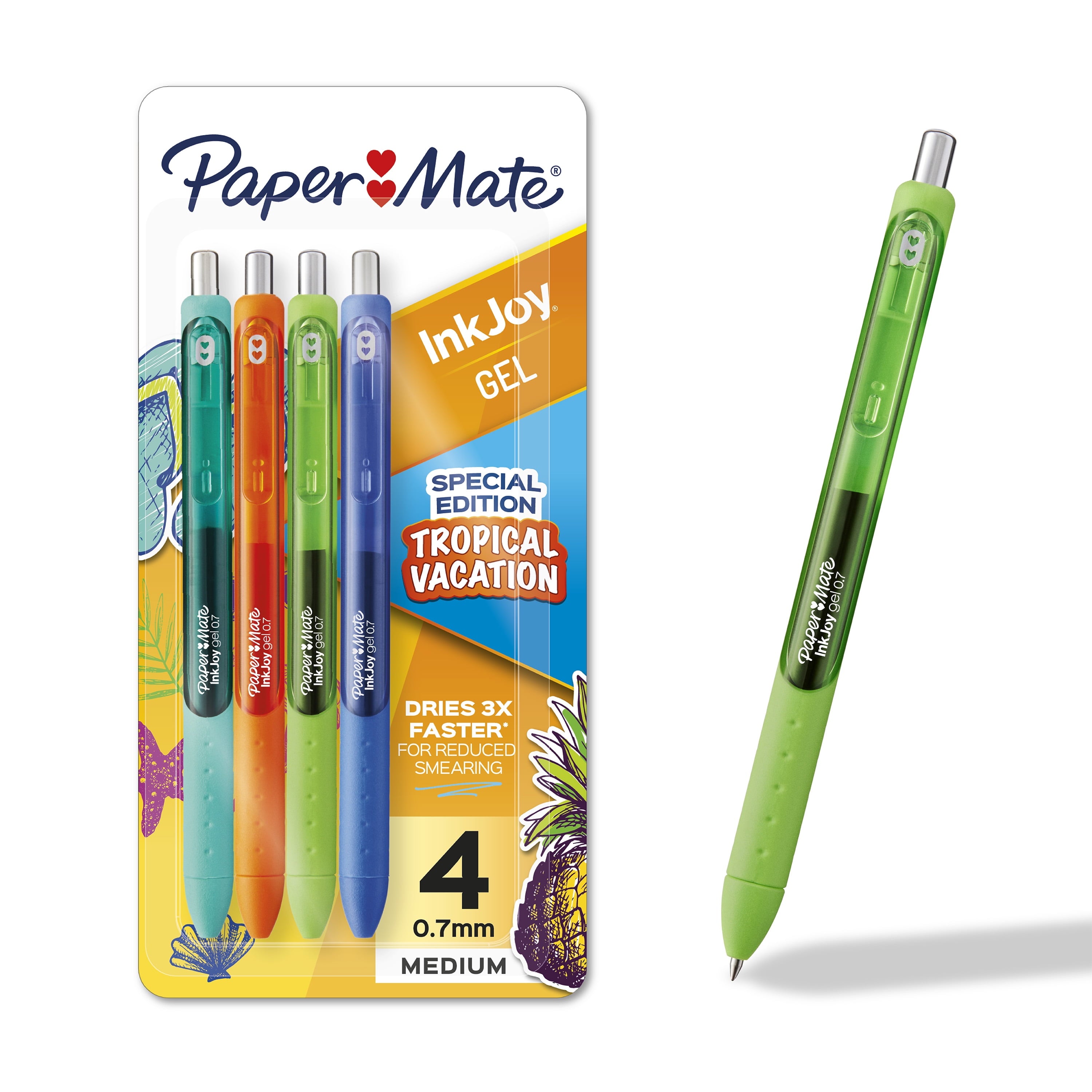 Paper Mate InkJoy Gel Pens, Medium Point, 0.7 mm, Tropical Vacation, 4 Count