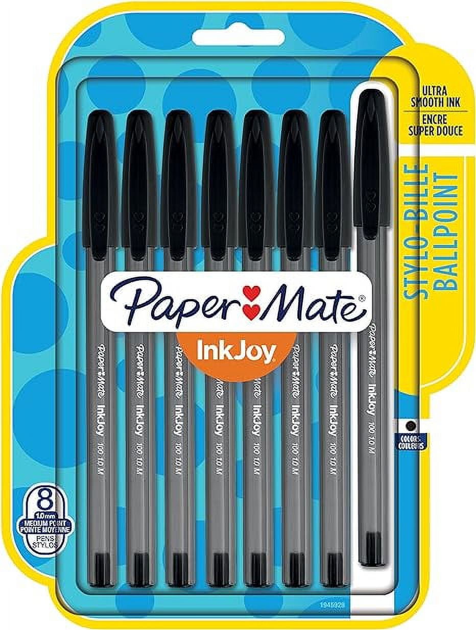 Paper Mate Inkjoy Stylos Ballpoint Pens, Medium Point, Black, 8 Ea, 2 Pack