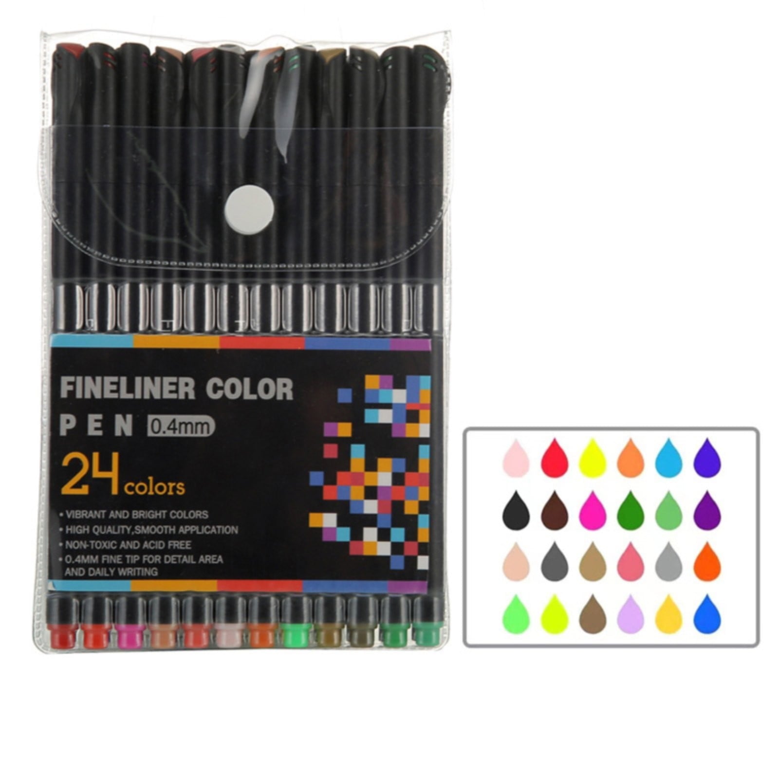 Pen Drawing Line, Fineliner Pens, 12 Colors 0.4mm Fineliner Color Pen Set Fine Point Markers Drawing Pens for Journaling, Note Taking, Calendar, Adult Coloring