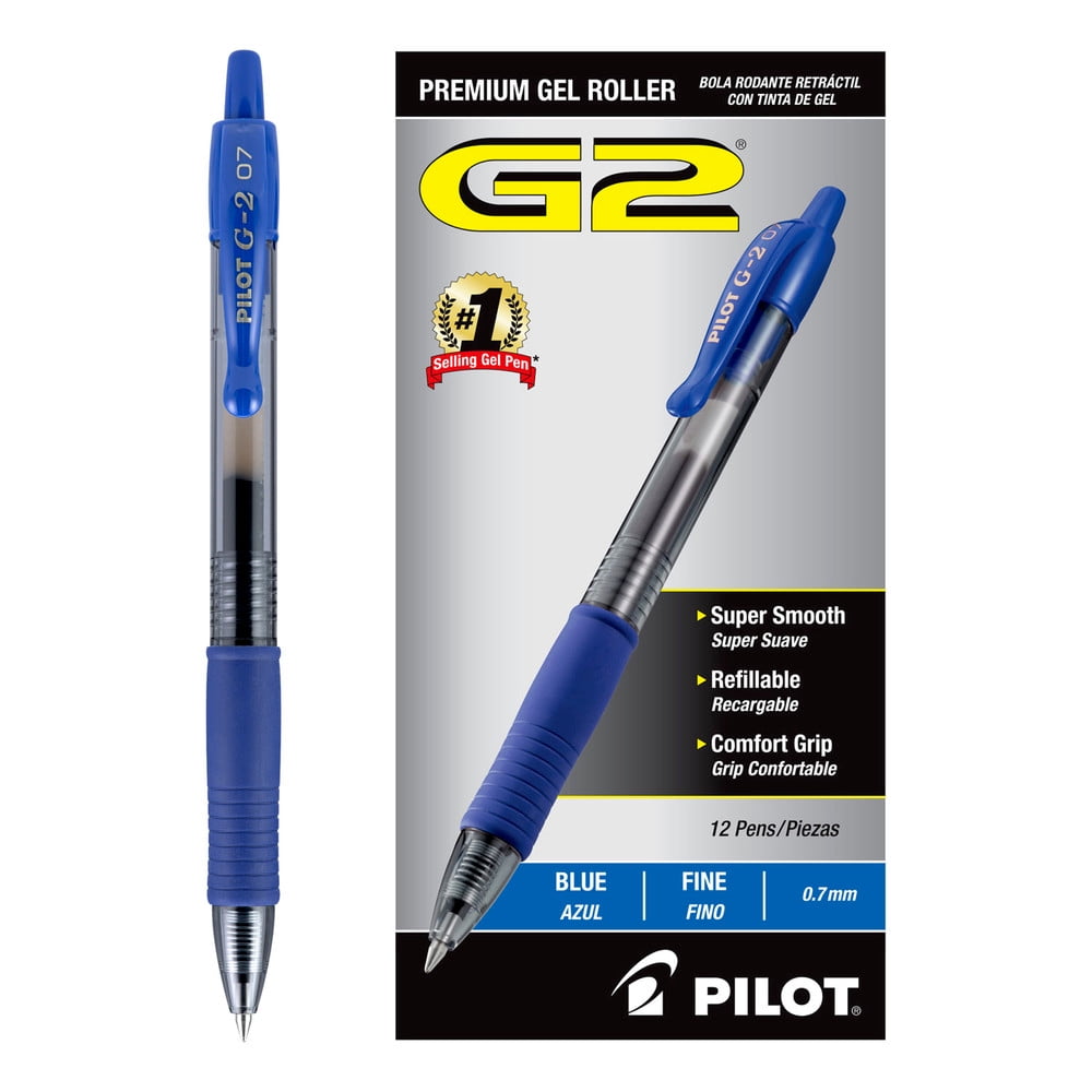 Pilot G2 Retractable Gel Ink Pens, 12 Count