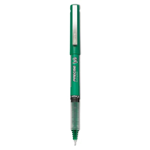 Pilot Precise V5 Roller Ball Stick Pen Precision Point Green Ink .5Mm Dozen