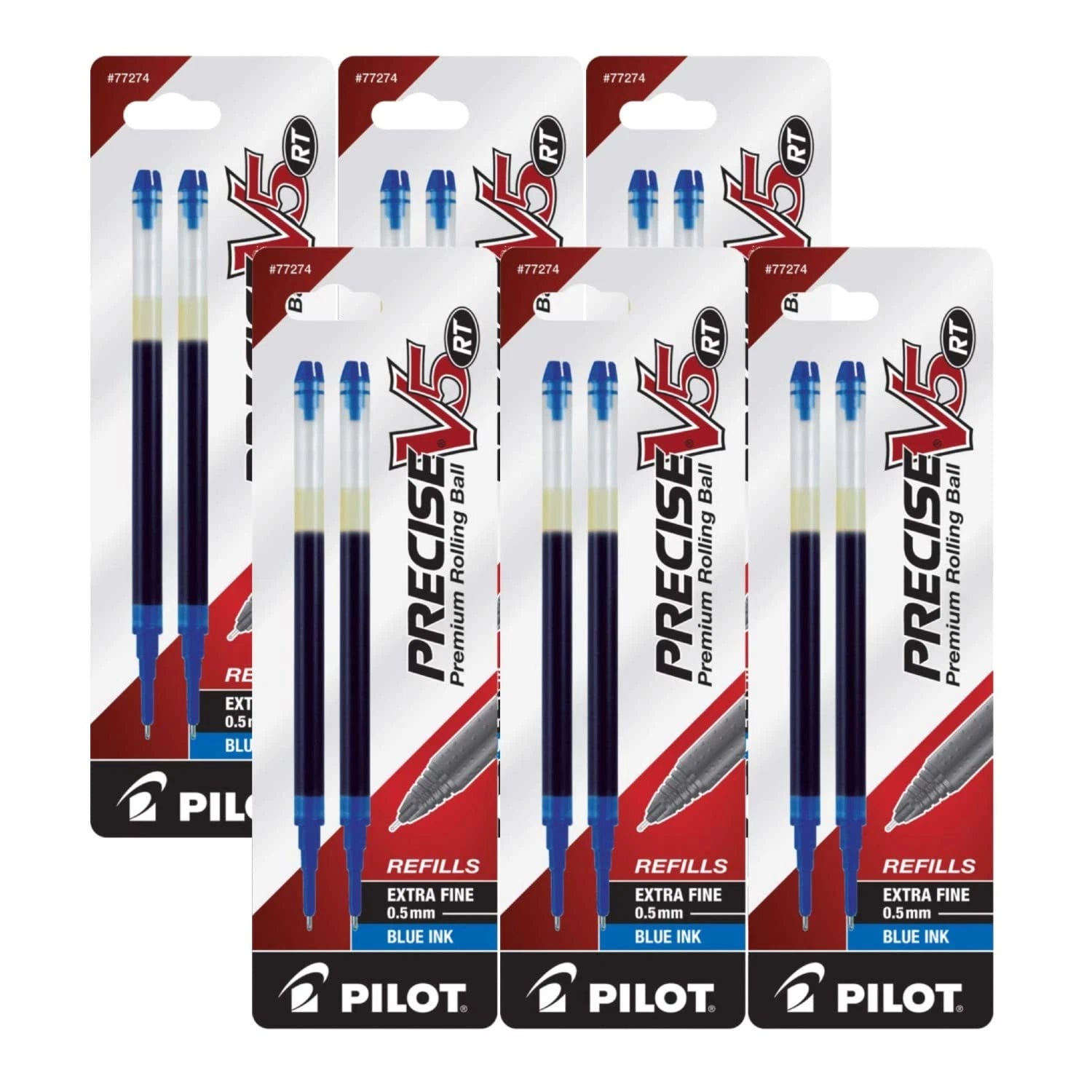 Pilot Precise V5 Rt Liquid Ink Retractable Rollerball Pen Refills, 0.5