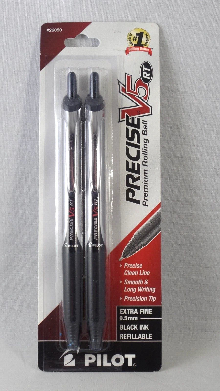 Pilot Precise V5 Rt Premium Rolling Ball Extra Fine 0.5Mm Black Ink Refillable