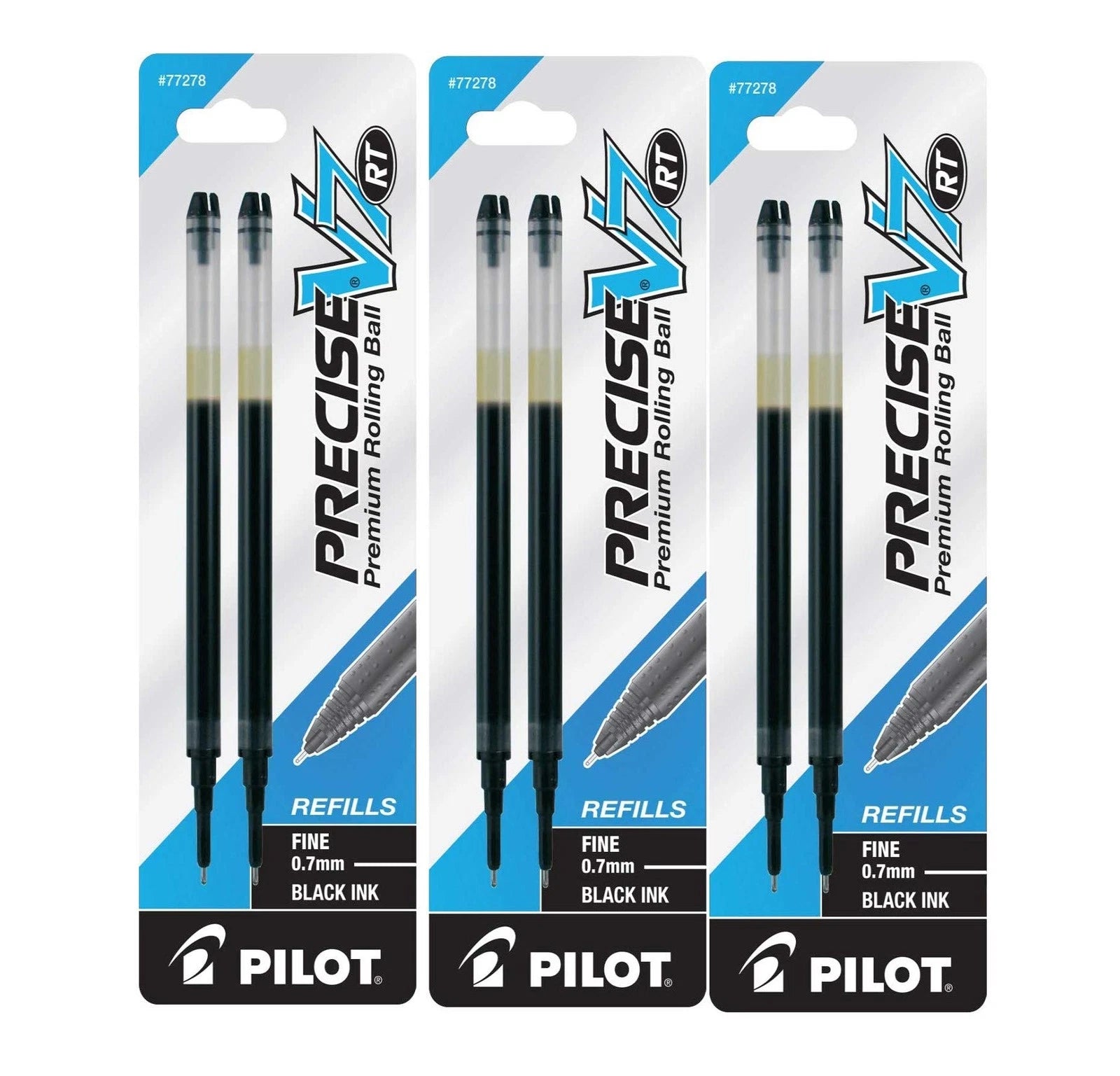 Pilot Precise V7 Rt Liquid Ink Retractable Rollerball Pen Refills, 0.7Mm, Fine