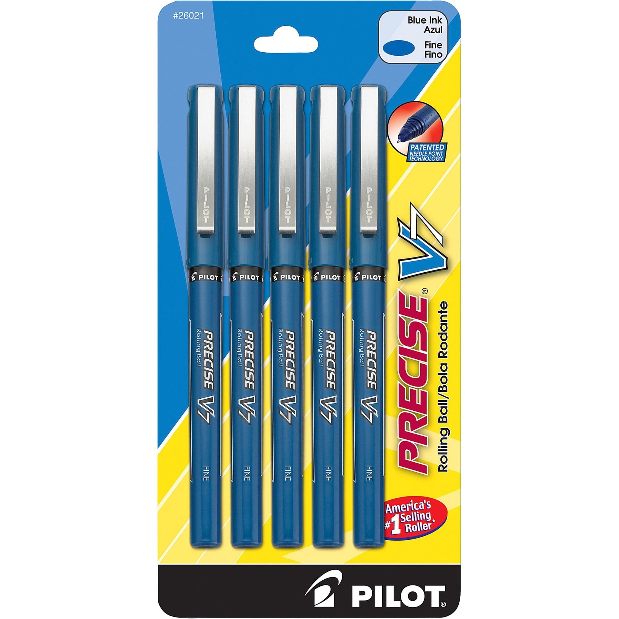 Pilot Roller Ball Pen Nonrefillable Fine Point 5/PK Blue 26021