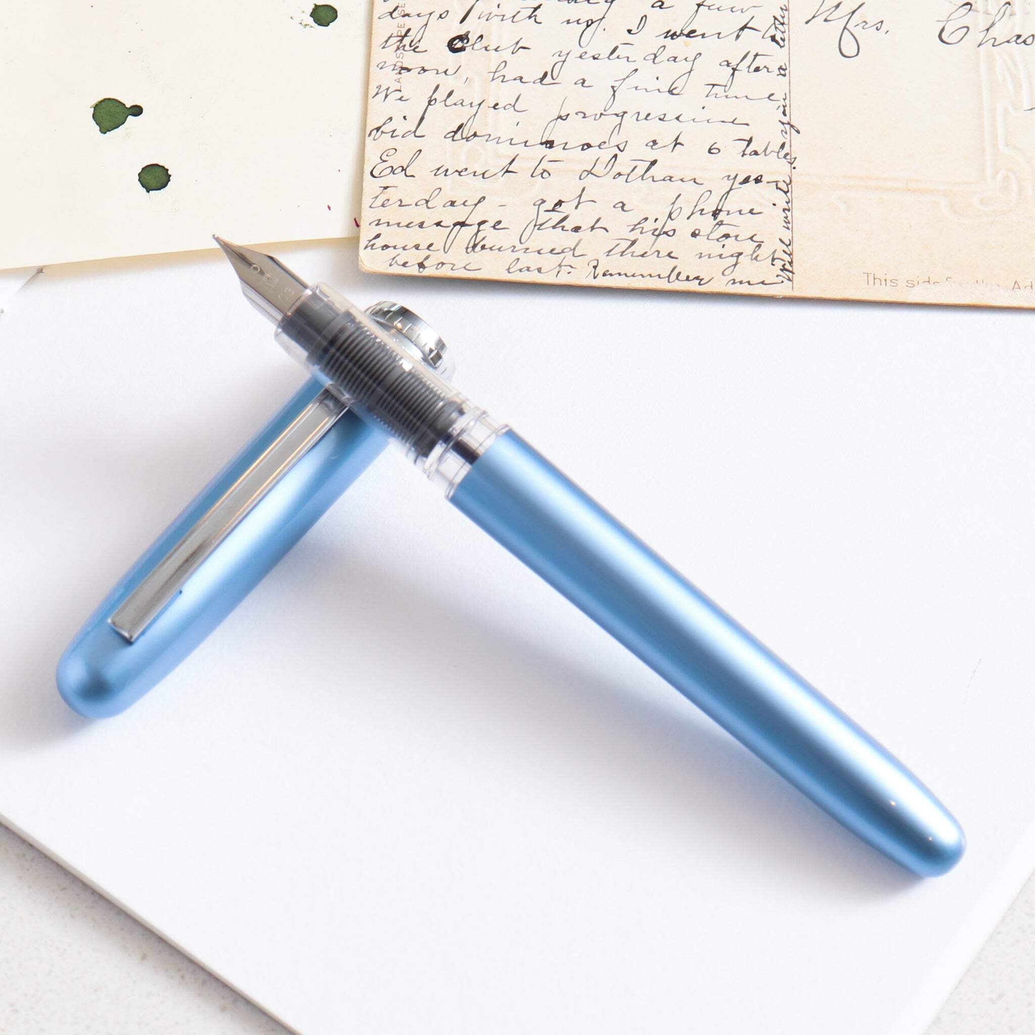 Platinum Plaisir Fountain Pen - Frosty Blue