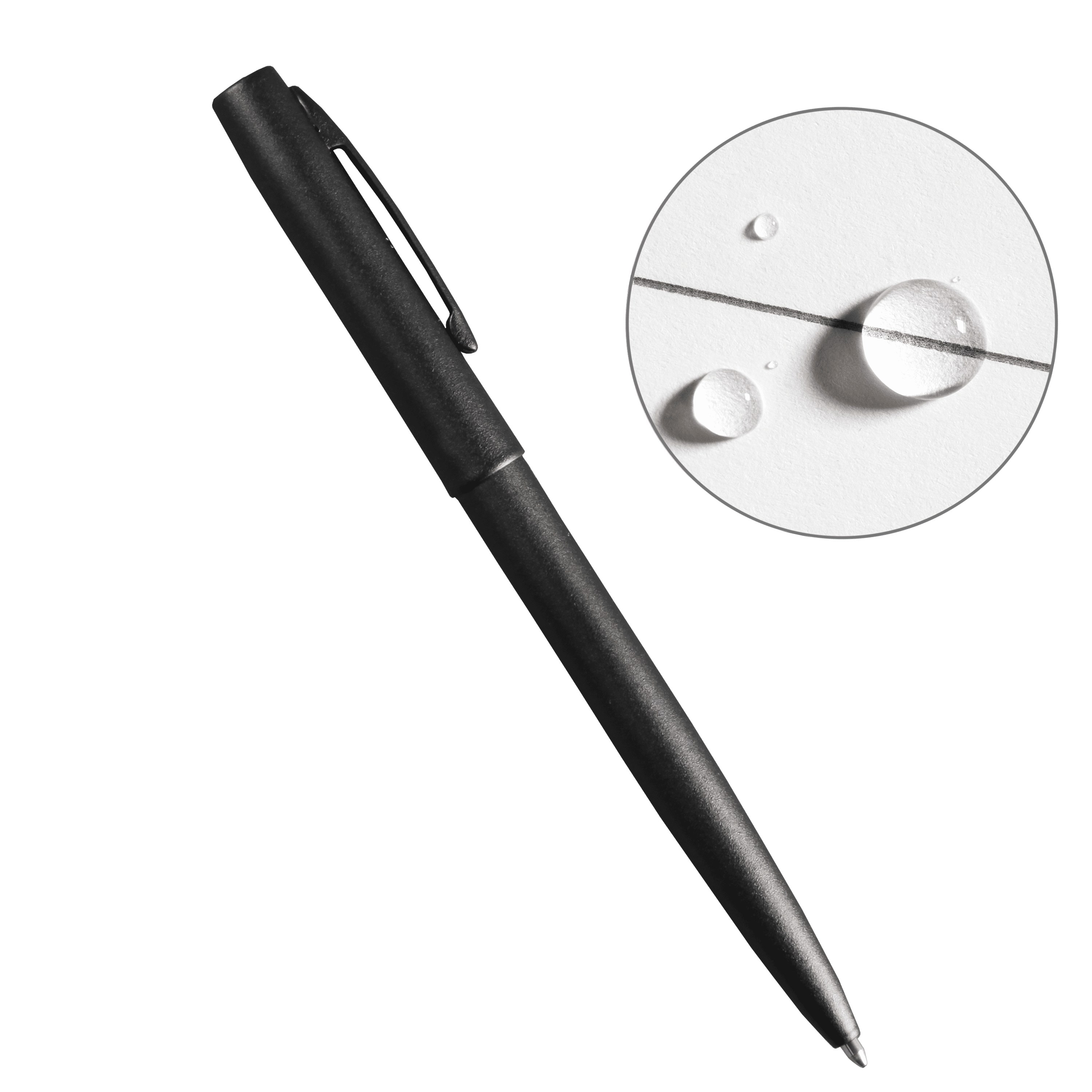 Rite in the Rain Weatherproof Black Metal Clicker Pen - Black Ink (No. 97)