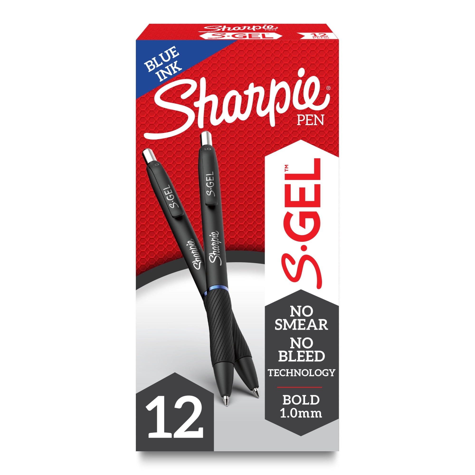 S-Gel High-Performance Gel Pen, Retractable, Bold 1 Mm, Blue Ink, Black Barrel, Dozen