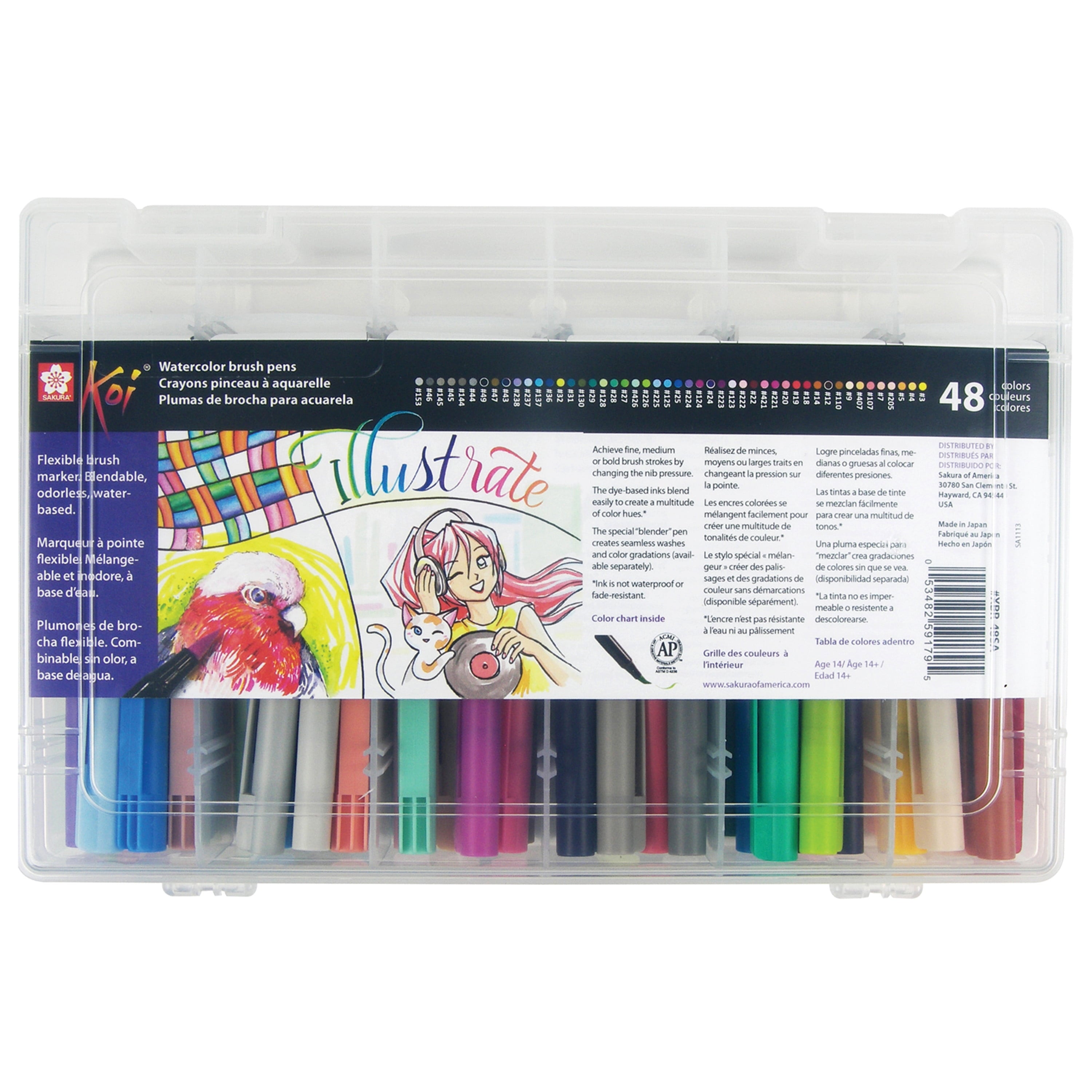 Sakura Koi Coloring Brush Pen Set, 48-Colors
