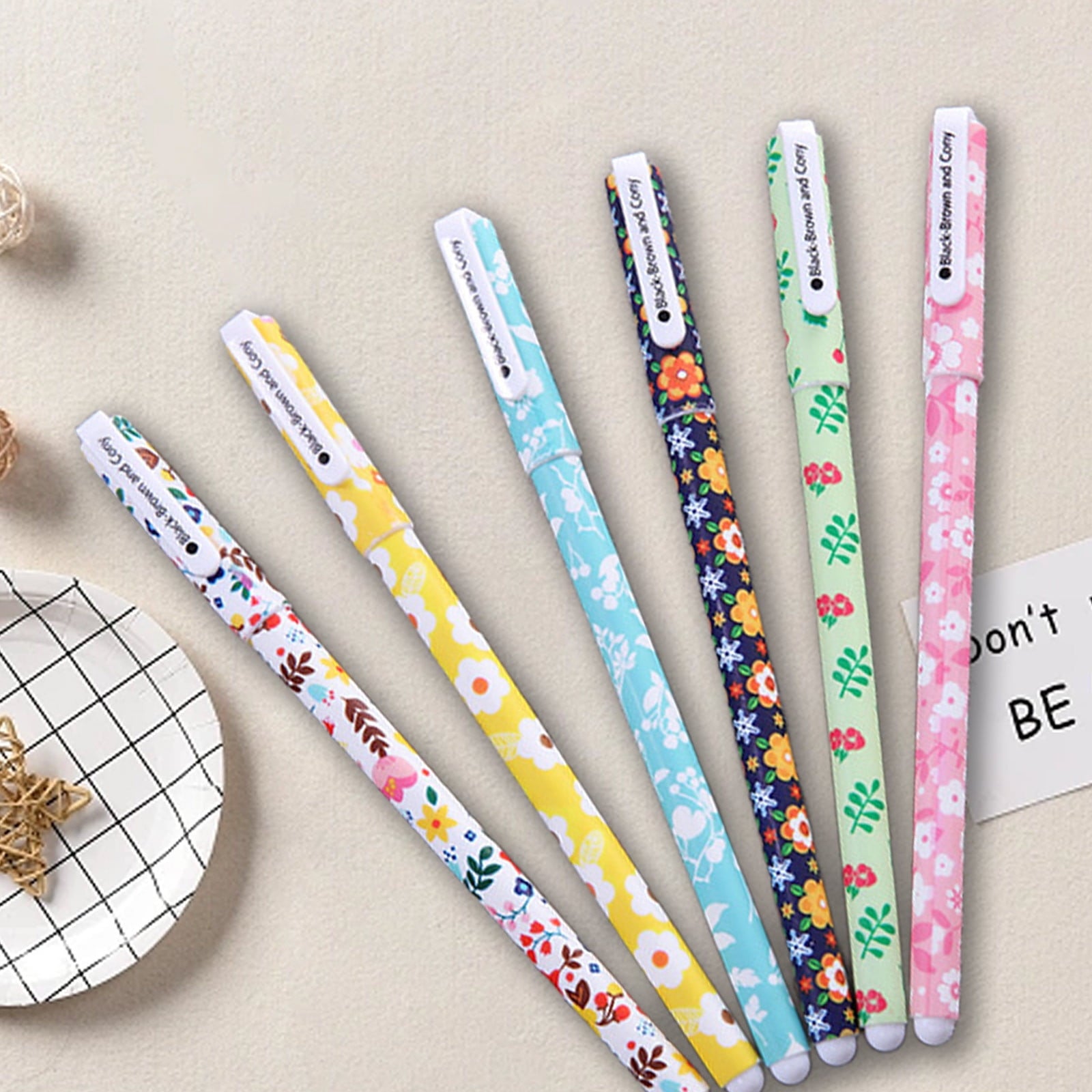 Qaailabf Colorful Fine Point Writing Pens Set, 6-Pack 0.5mm Smooth Gel Ink Pens with Clip | No Bleed | Assorted Colors for Note Taking, Journaling, Office & Study Organization, Gift Supply