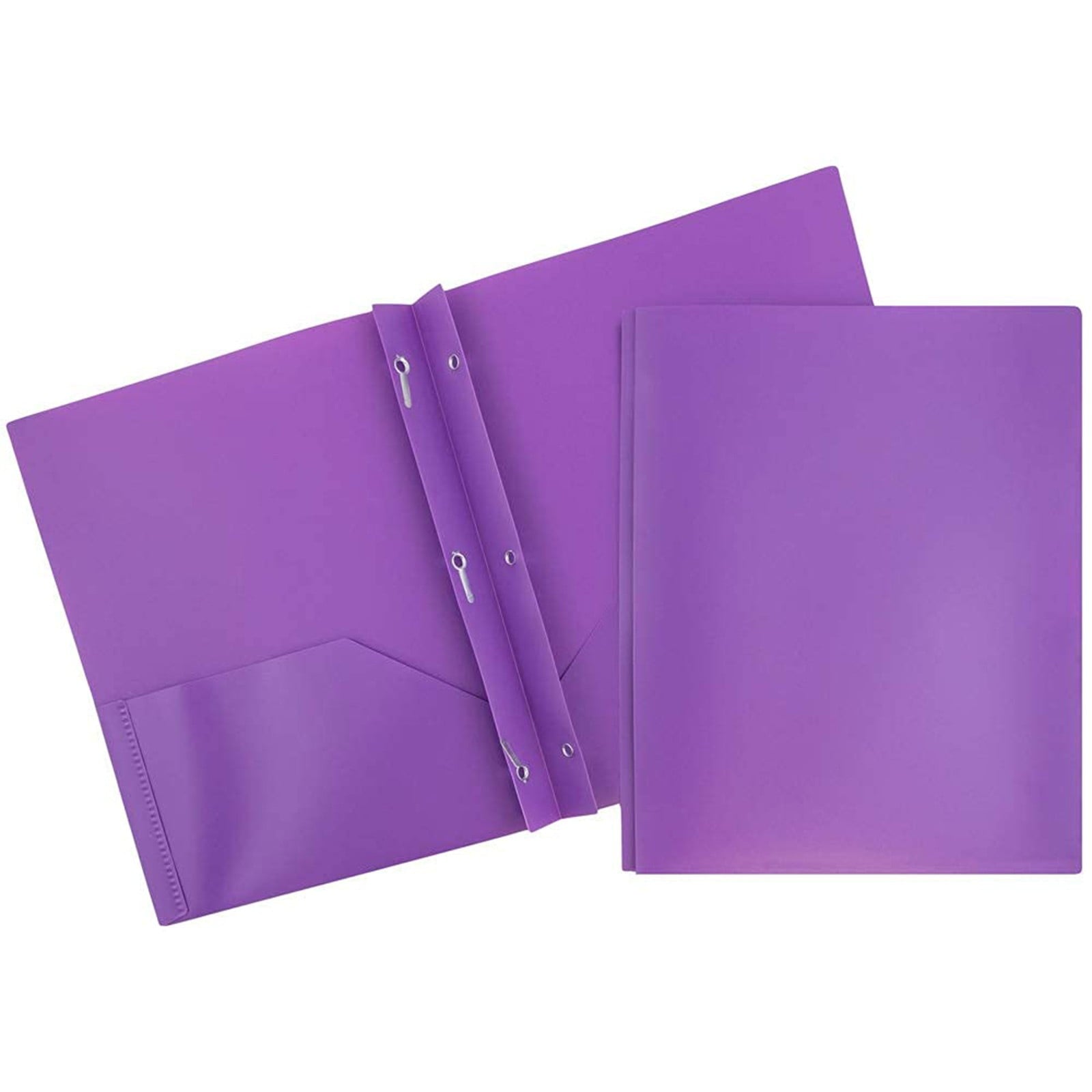 Plastic Pocket File Folders No Prongs, Poly Folders with Prongs for School Office, Letter Size Colored 2 Pocket Folders No Prong Folders, Heavy Duty Plastic Folders with Pockets and No Brads(Black)