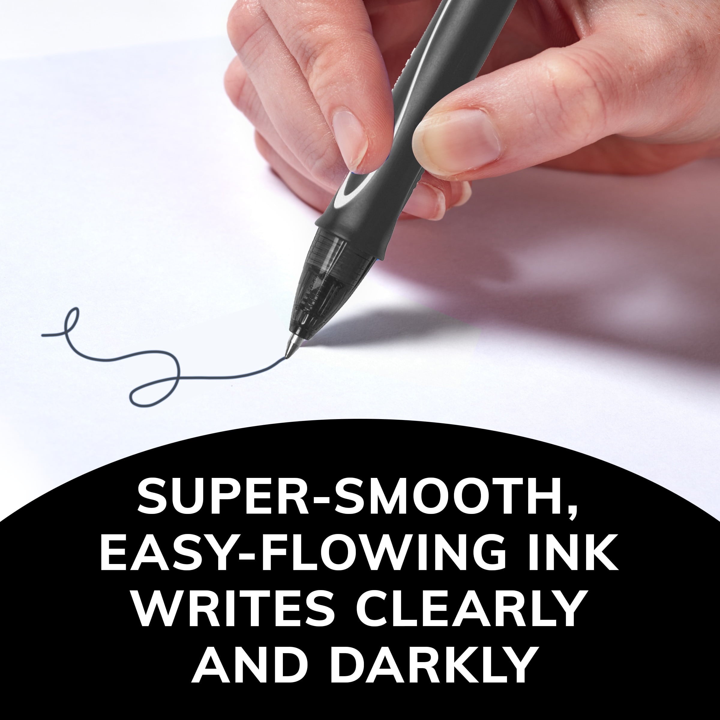 BIC Gelocity Quick Dry Black Gel Pens, Medium Point (0.7mm), 4-Count Pack