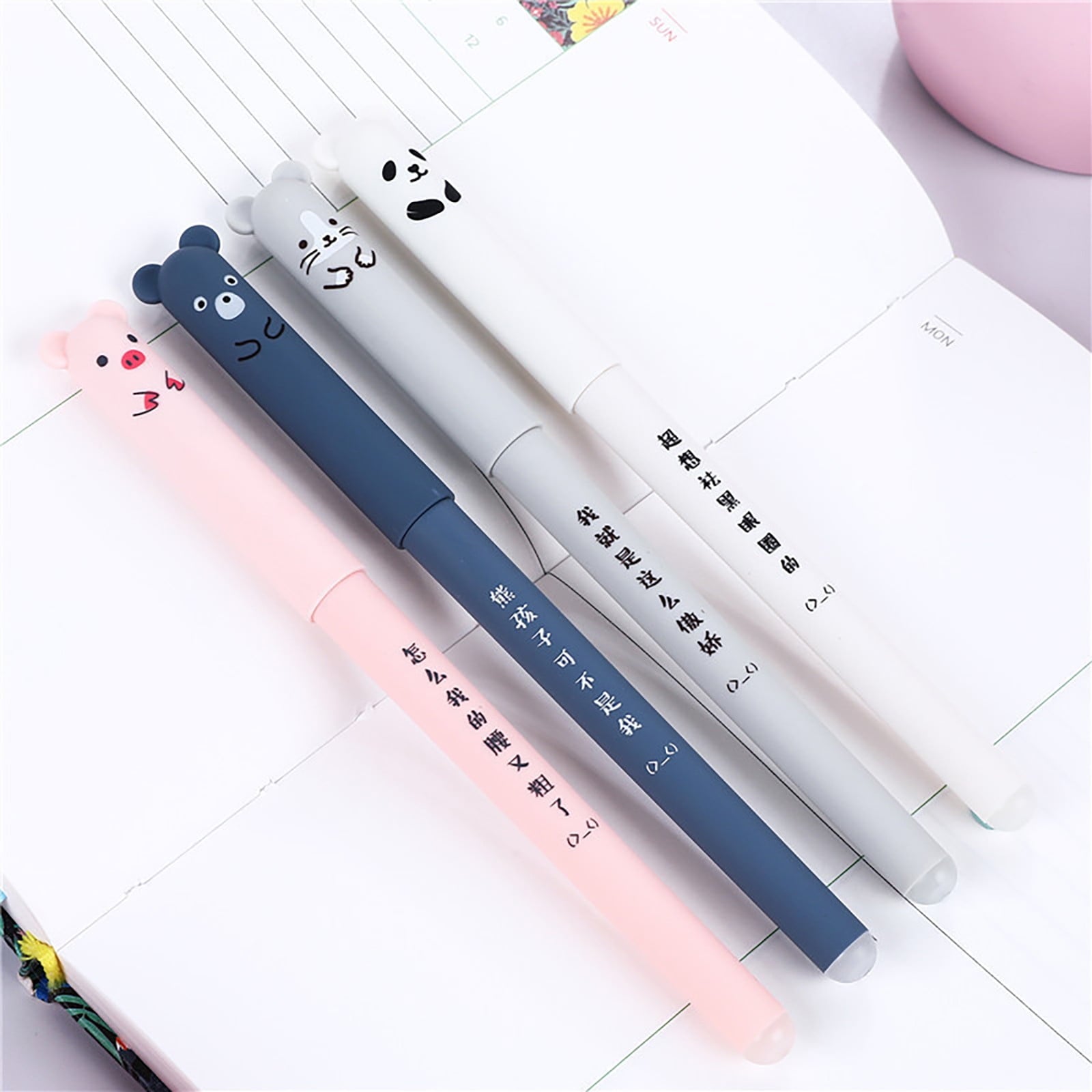 Darzheoy Erasable Gel Pens, 4PC Pen with 20PC Pen Refills, Fine Point, Erasable Gel Ink Black Pen Ballpoint for Writing Note Office Supplies Stationery Gift