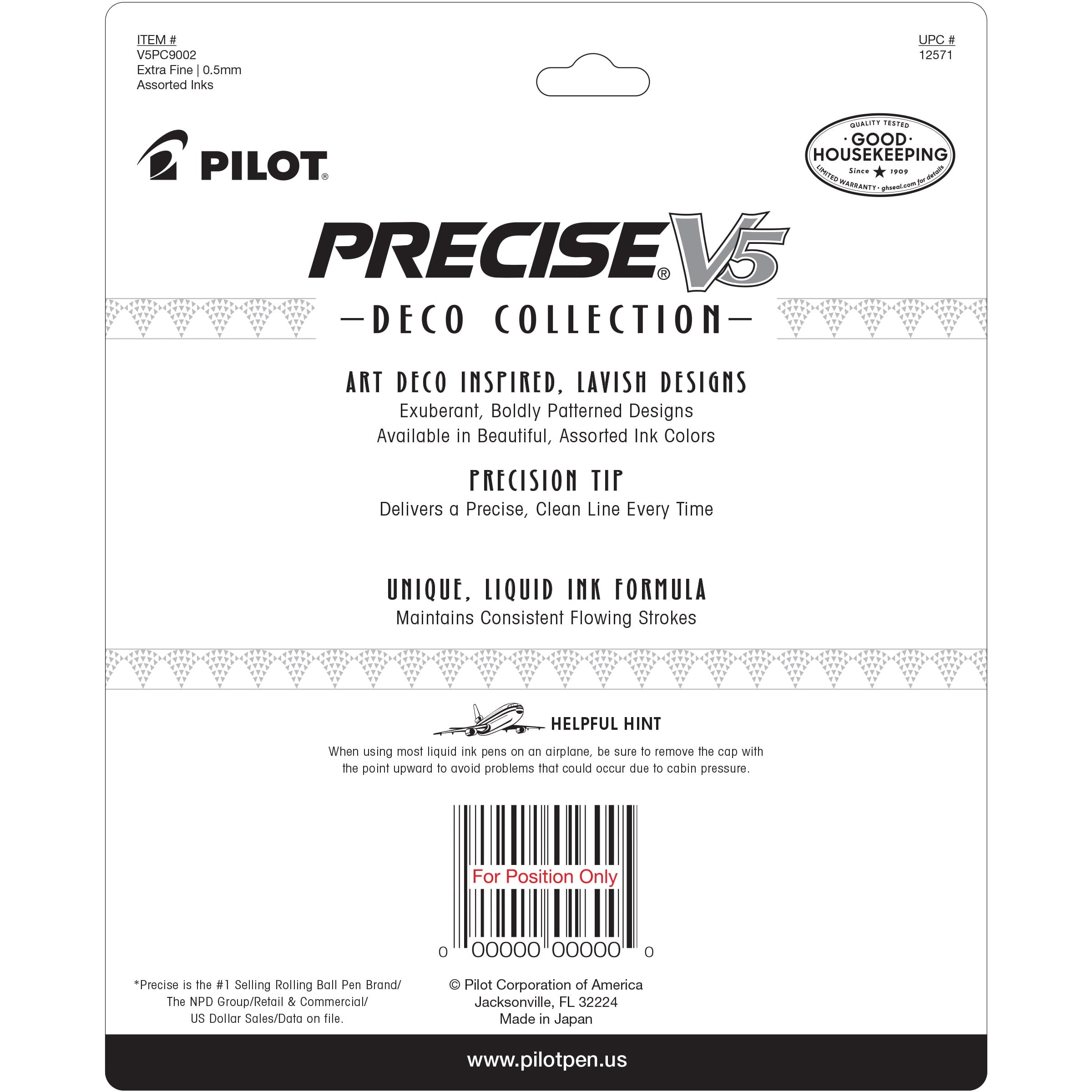 Pilot Precise V5 Stick Pens, Extra Fine Point, Assorted Colors, 9 Count