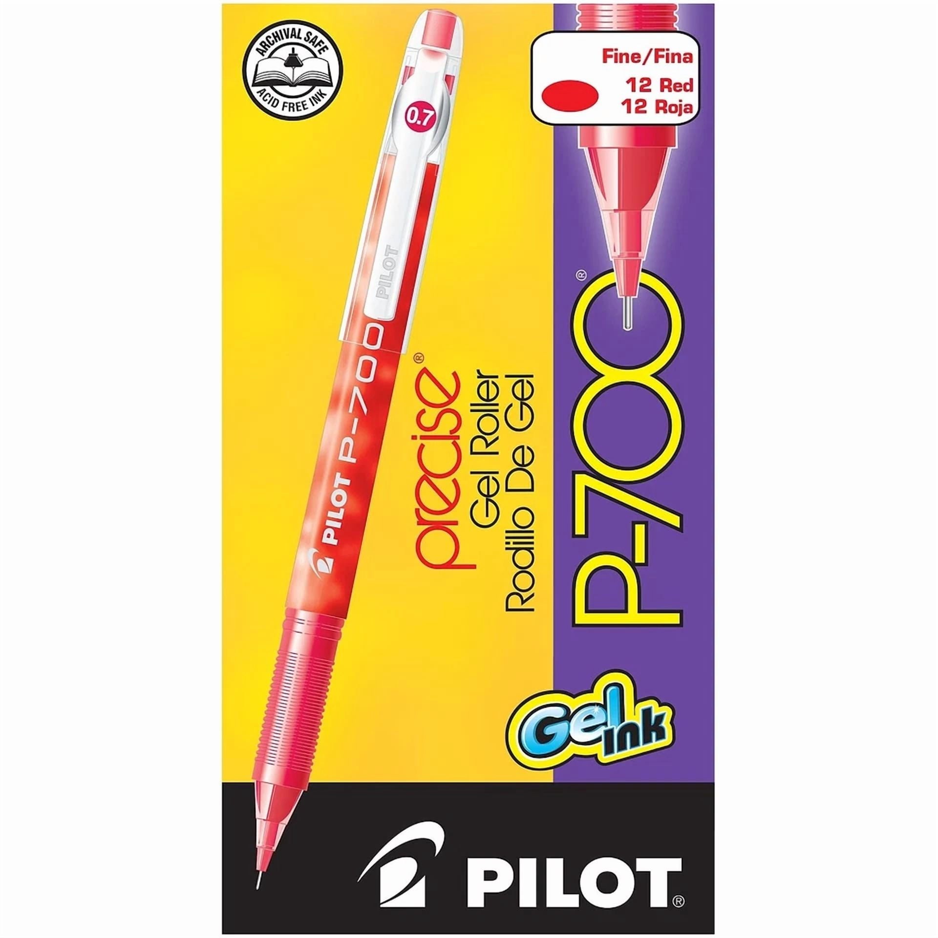 Pilot P-700 Precise Gel Ink Roller Ball Stick Pen Red Ink .7Mm Dozen 38612