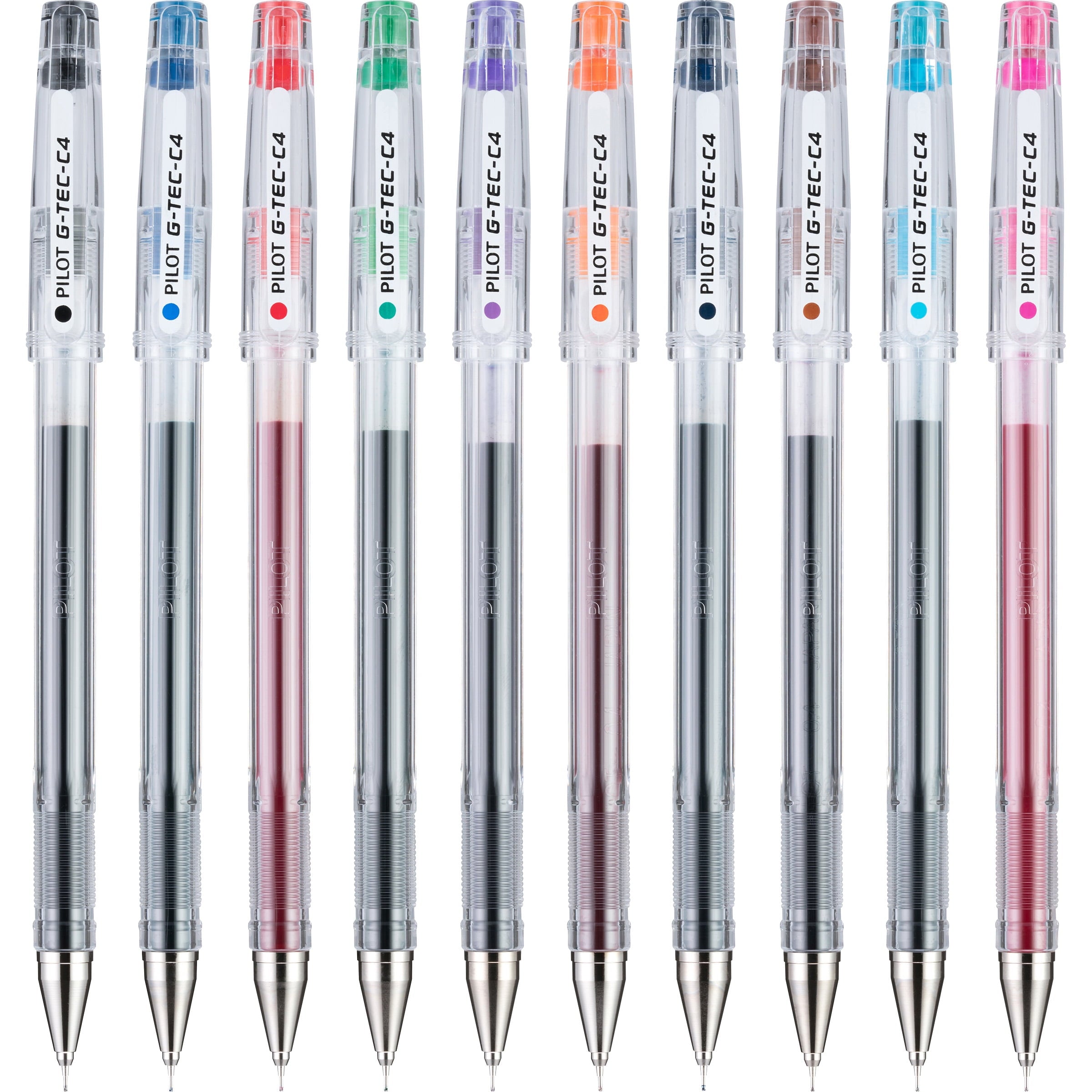 Pilot G-TEC-C Ultra Gel Ink Stick Pen, Assorted Ink, .4mm, 10 Count