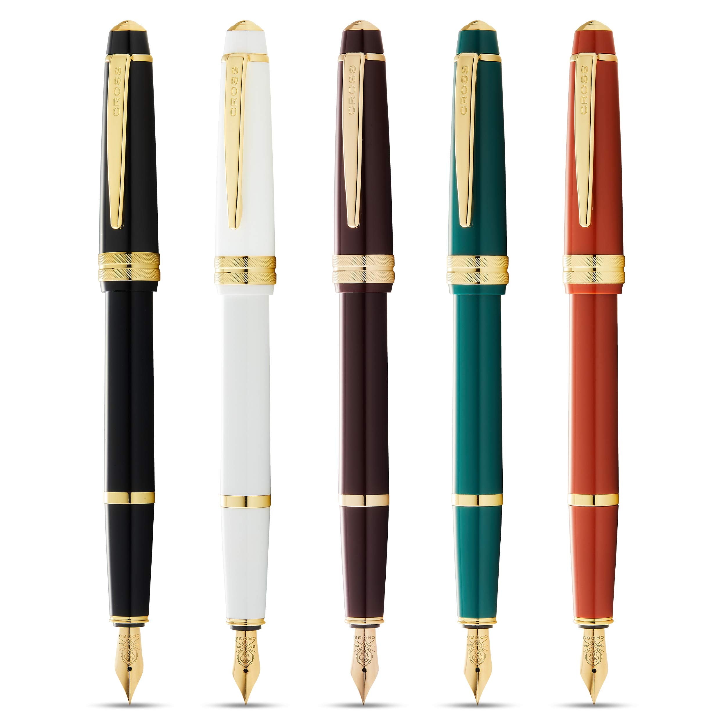 Cross Bailey Light Polished Burgundy Resin and Gold Tone Medium Nib Fountain Pen