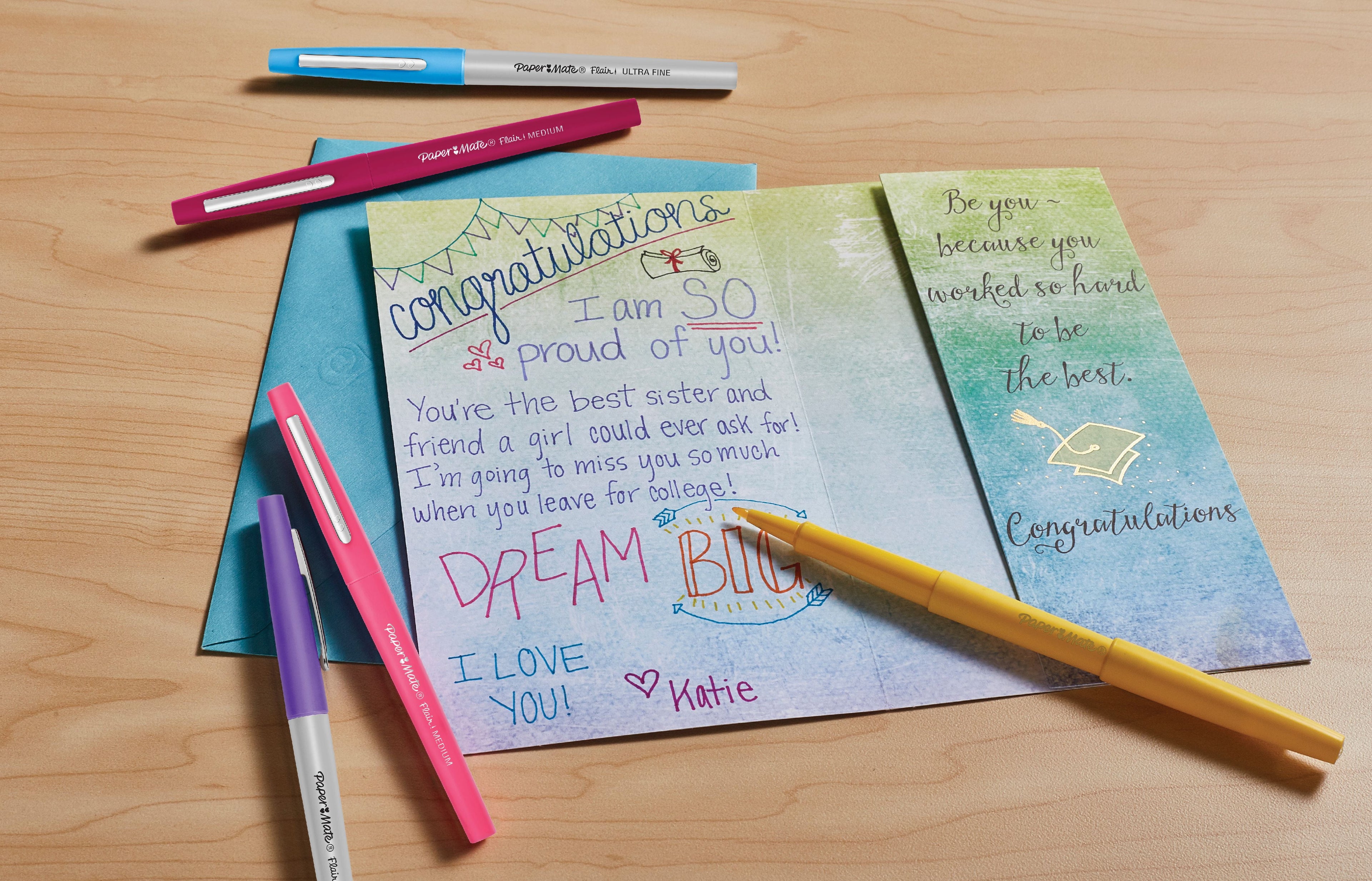 Paper Mate Flair Felt Tip Pens, Ultra Fine Point, 0.4 mm, Candy Pop Colors, 16 Count