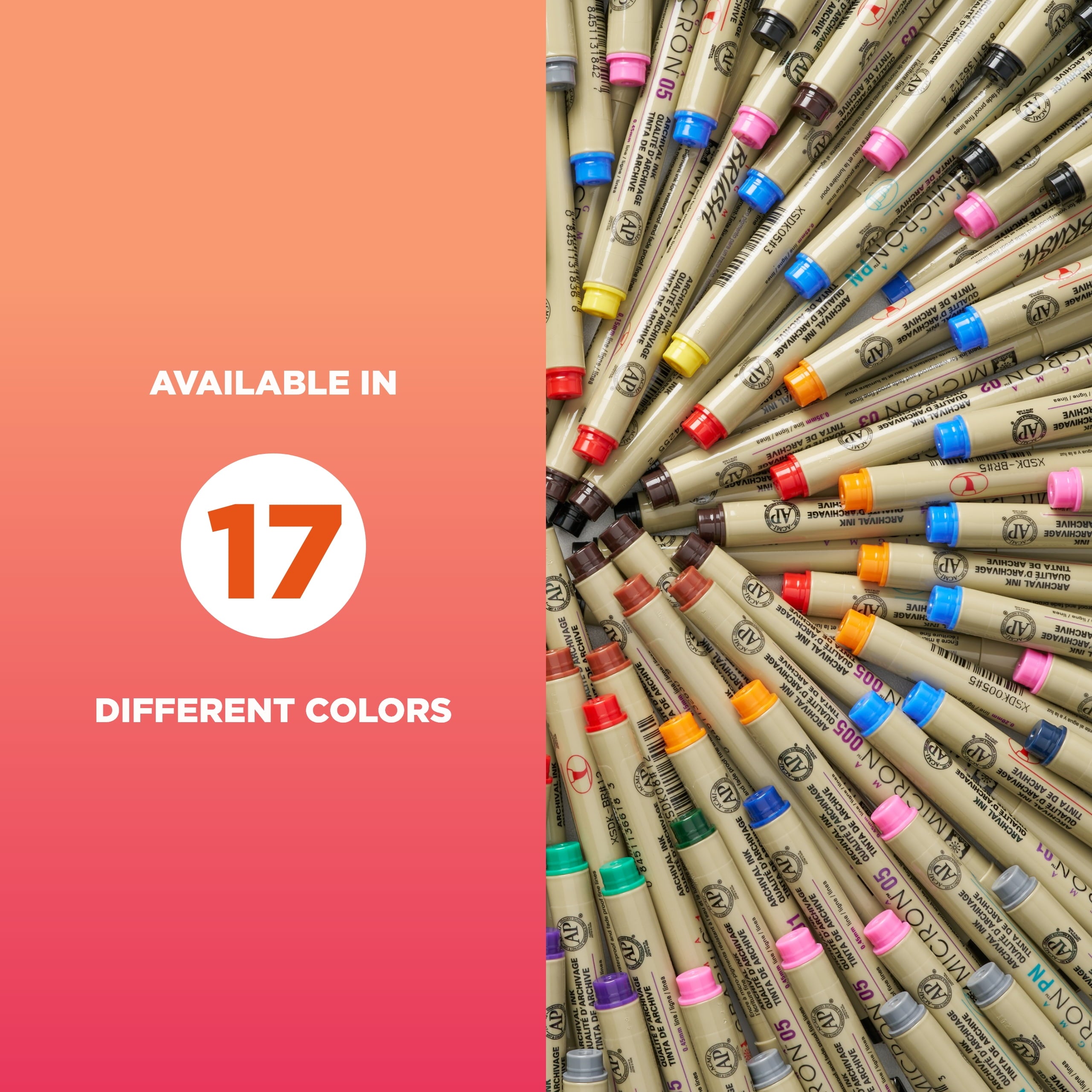 Pigma Micron Pens Pack, Fine, 0.2 mm, Black Ink, 6 Count