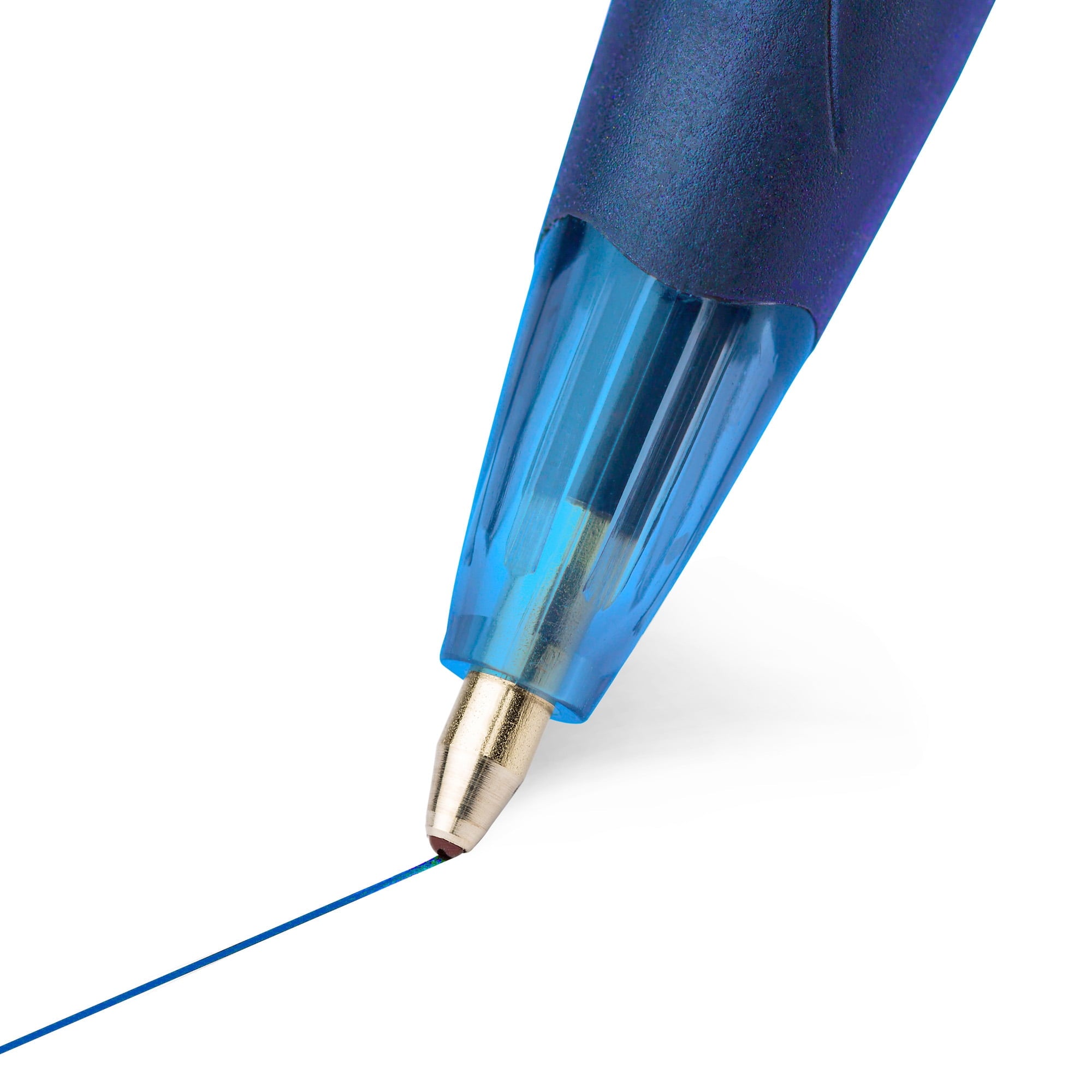 BIC Glide Black Retractable Ballpoint Pens, Medium Point (1.0mm), 12-Count, Blue