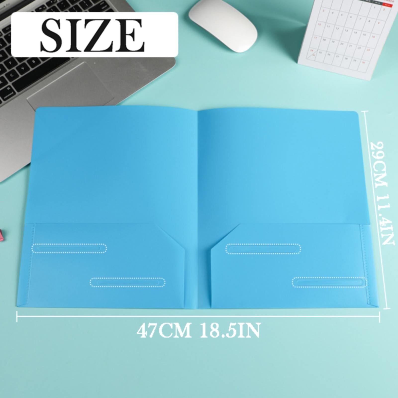 Plastic Pocket File Folders No Prongs, Poly Folders with Prongs for School Office, Letter Size Colored 2 Pocket Folders No Prong Folders, Heavy Duty Plastic Folders with Pockets and No Brads(Black)