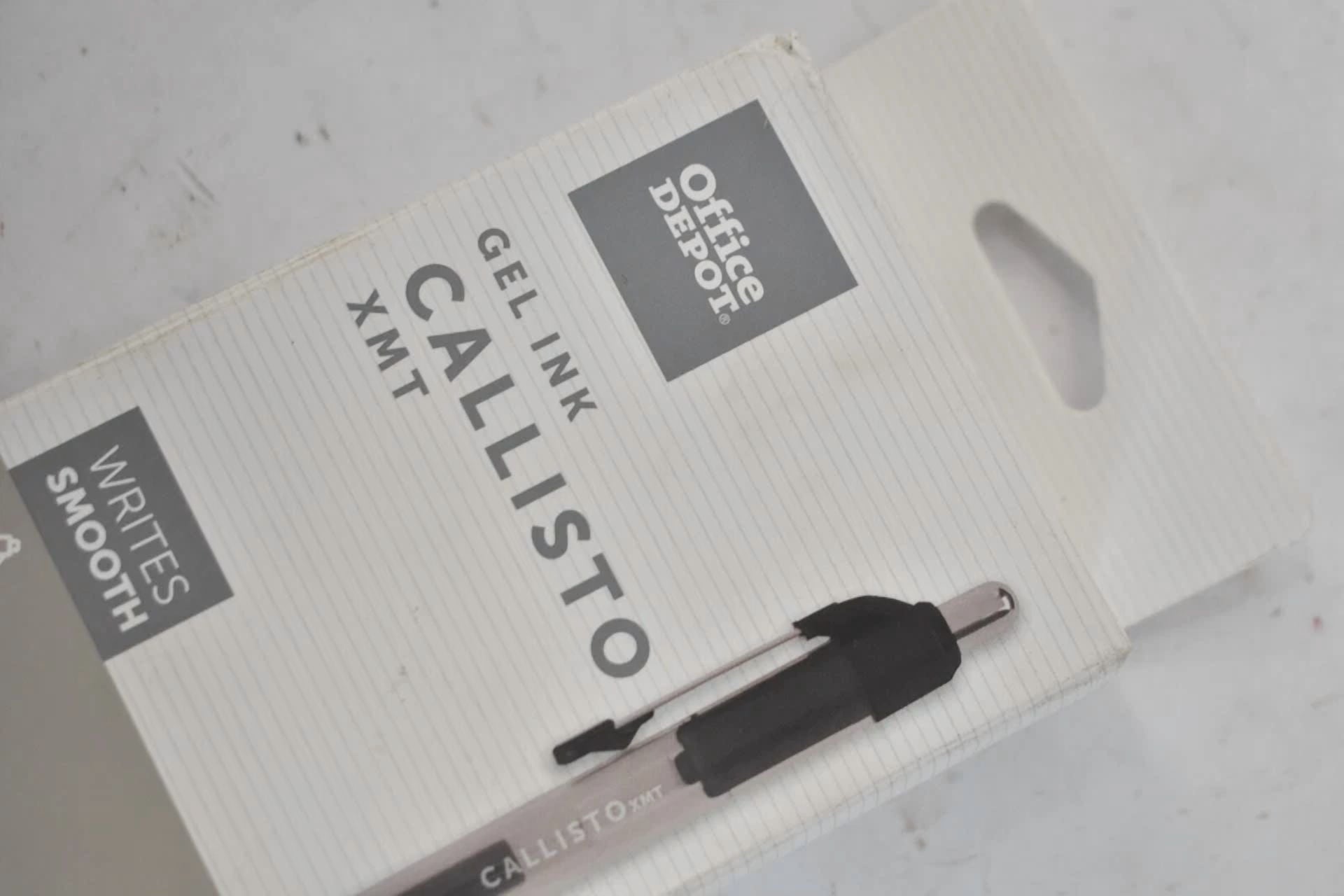 Lot Of 12 Office Depot Gel Ink Callisto Pens Smooth Medium .7Mm Tip Black