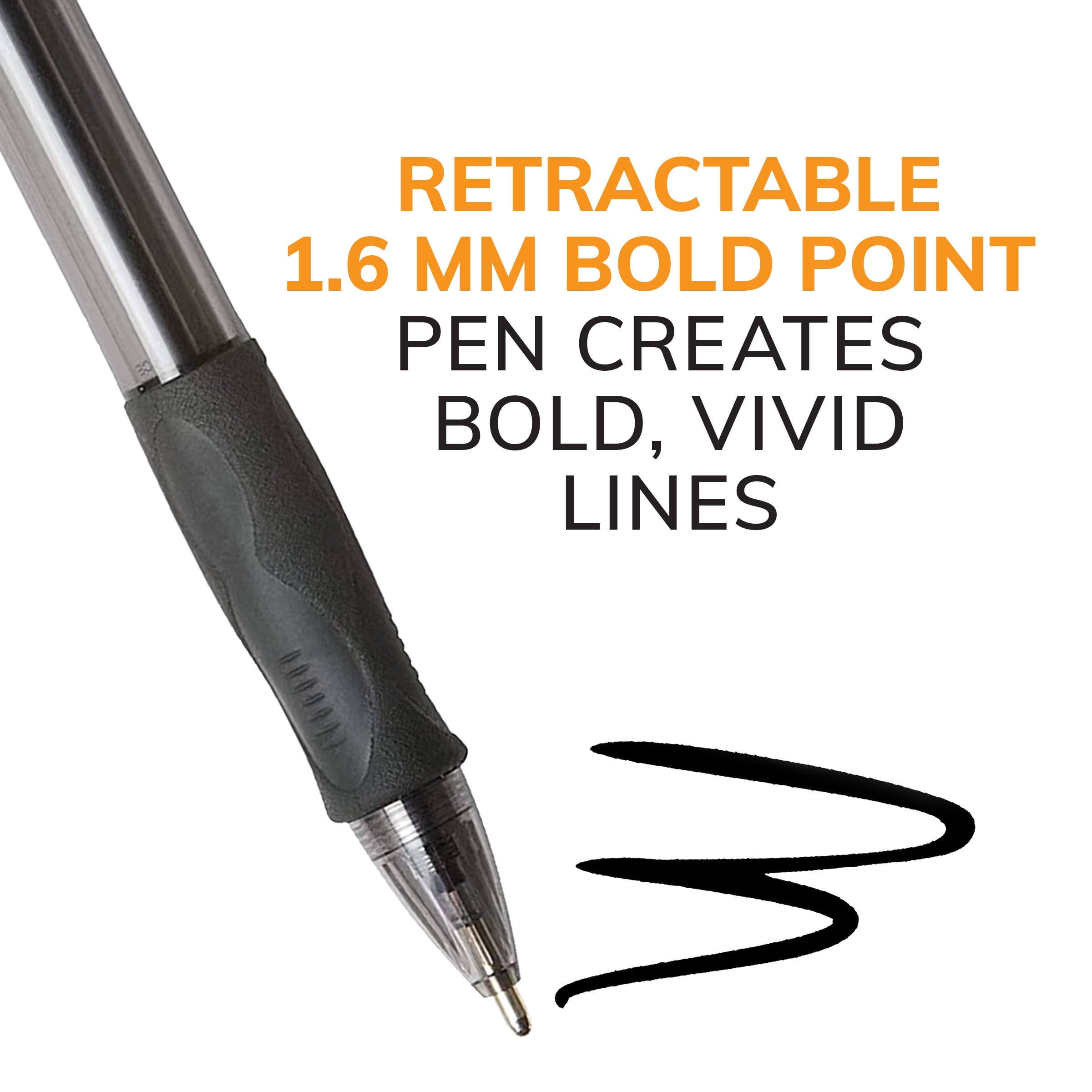 BIC Glide Bold Retractable Ball Pen, Blue, 1.6mm Bold Point, 12 Pack