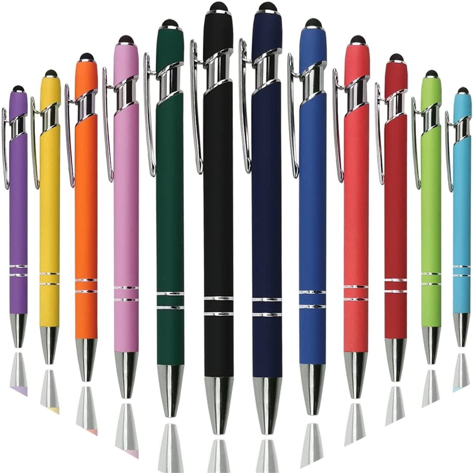 LKWLPD Gel Ink Pens 12 Pack Ballpoint Pen with Stylus Tip 1.0 Mm Smooth Writing Pens Metal Stylus Pens for Screens 1Ml
