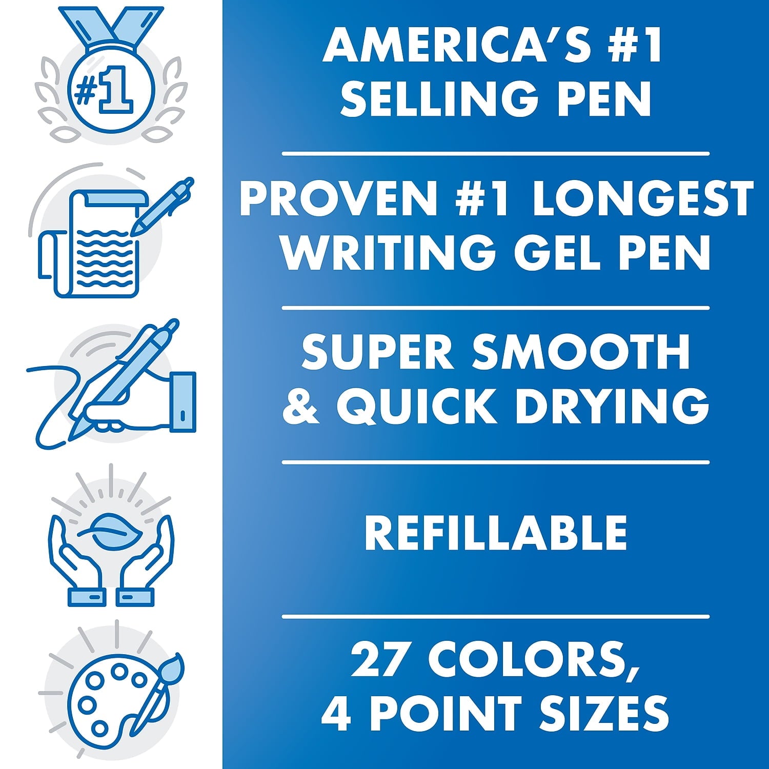 Pilot G2 Premium Retractable Gel Ink Rolling Ball Pen, Fine Point, Assorted Ink, 5 Count