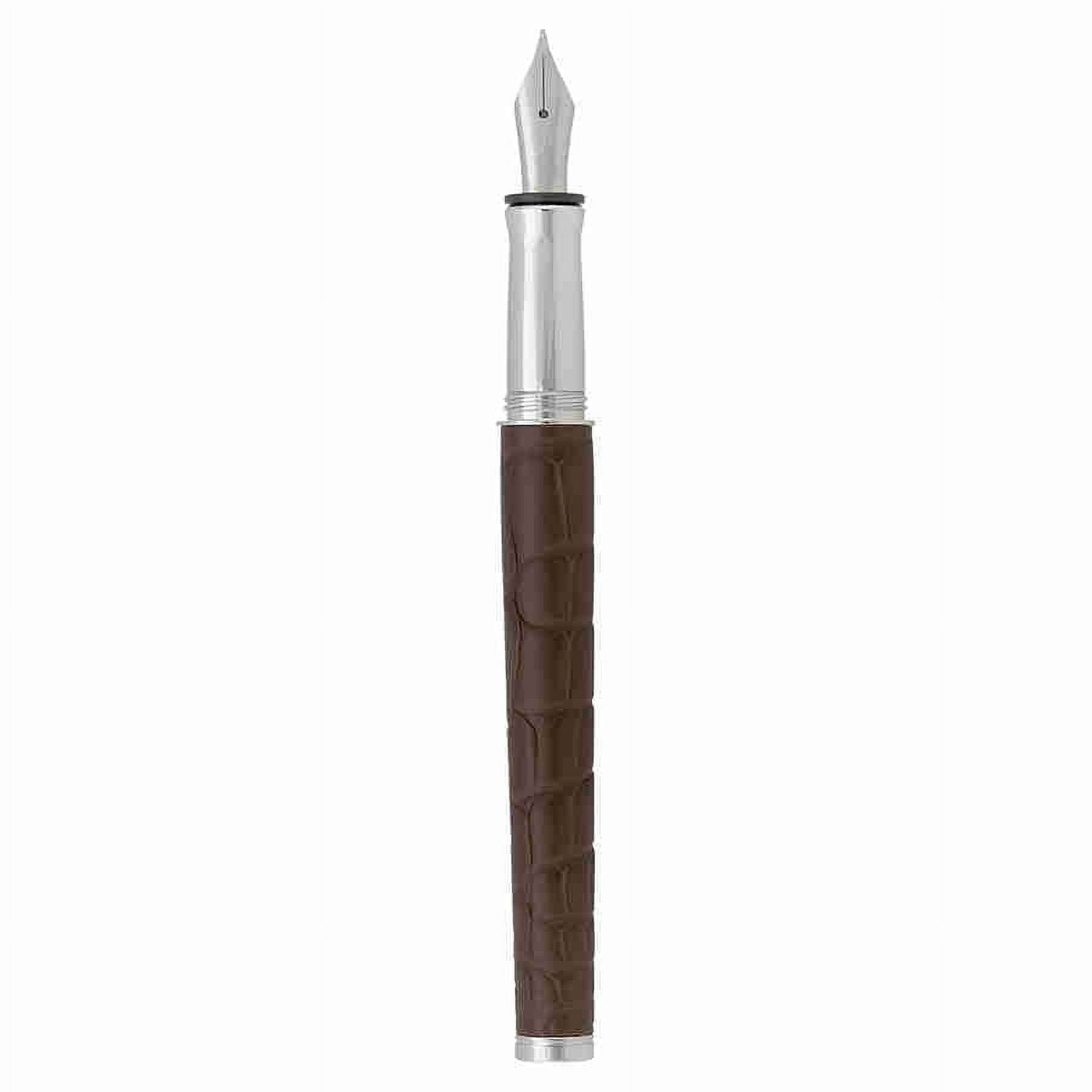 Georg Jensen Bespoke All Brown Alligator & Sterling Silver Fountain Pen