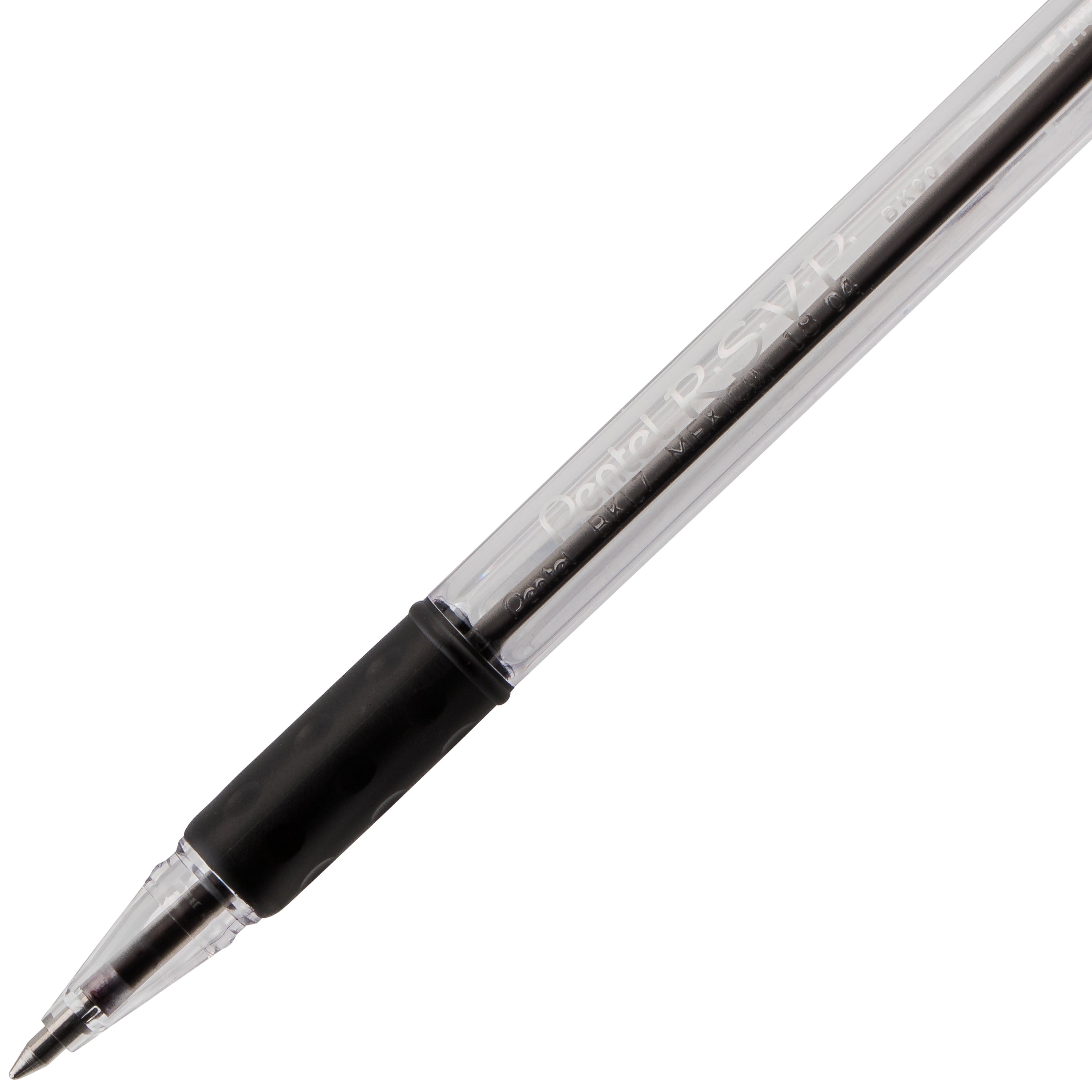 Pentel R.S.V.P. Ballpoint Pen, Fine Line, Black Ink, 2 Pens Per Pack