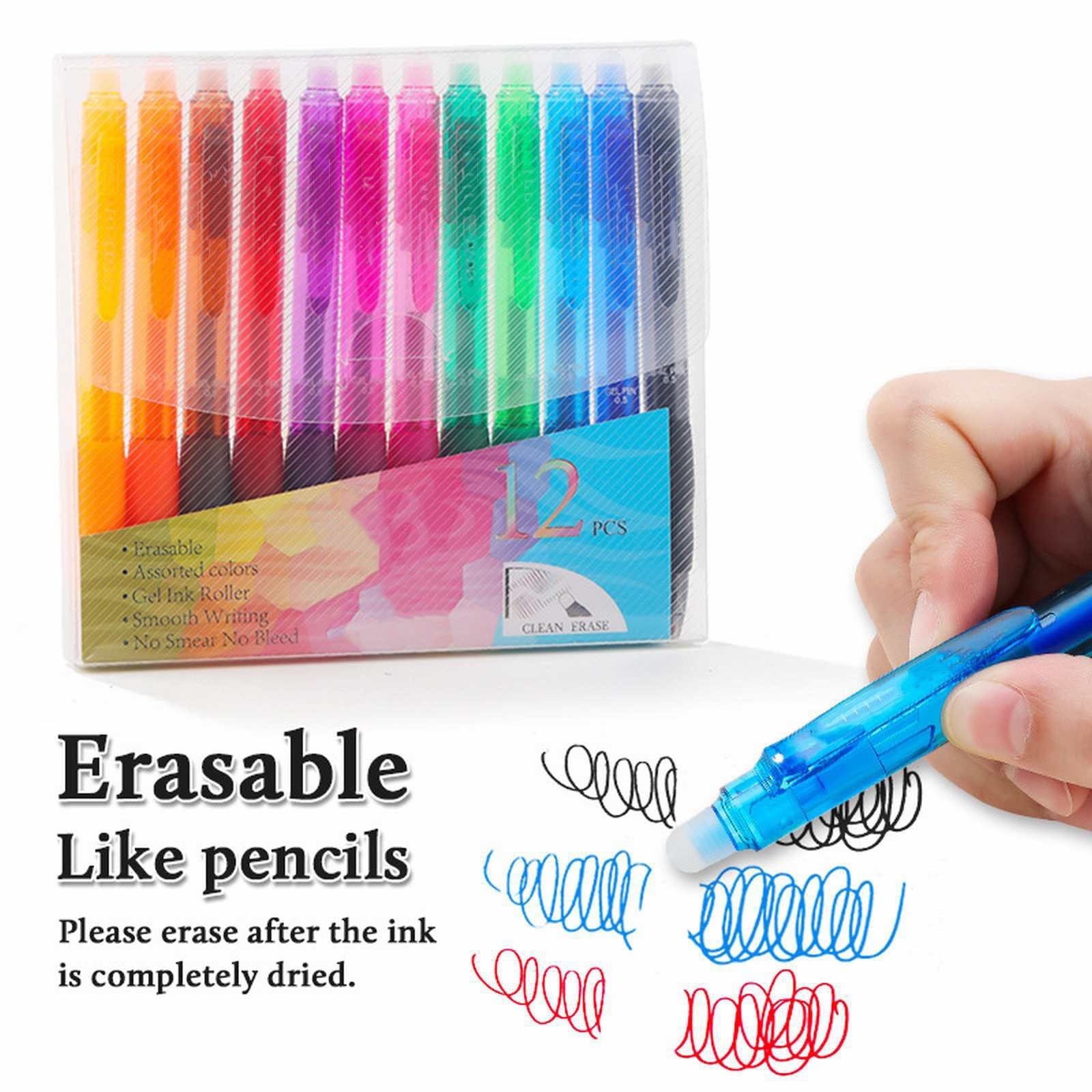 1-Pack Erasable Gel Pens | Retractable Click Design | 0.5mm Fine Point | Comfort Grip | for Writing, Drawing & Sch_ool/Office Use, Blue
