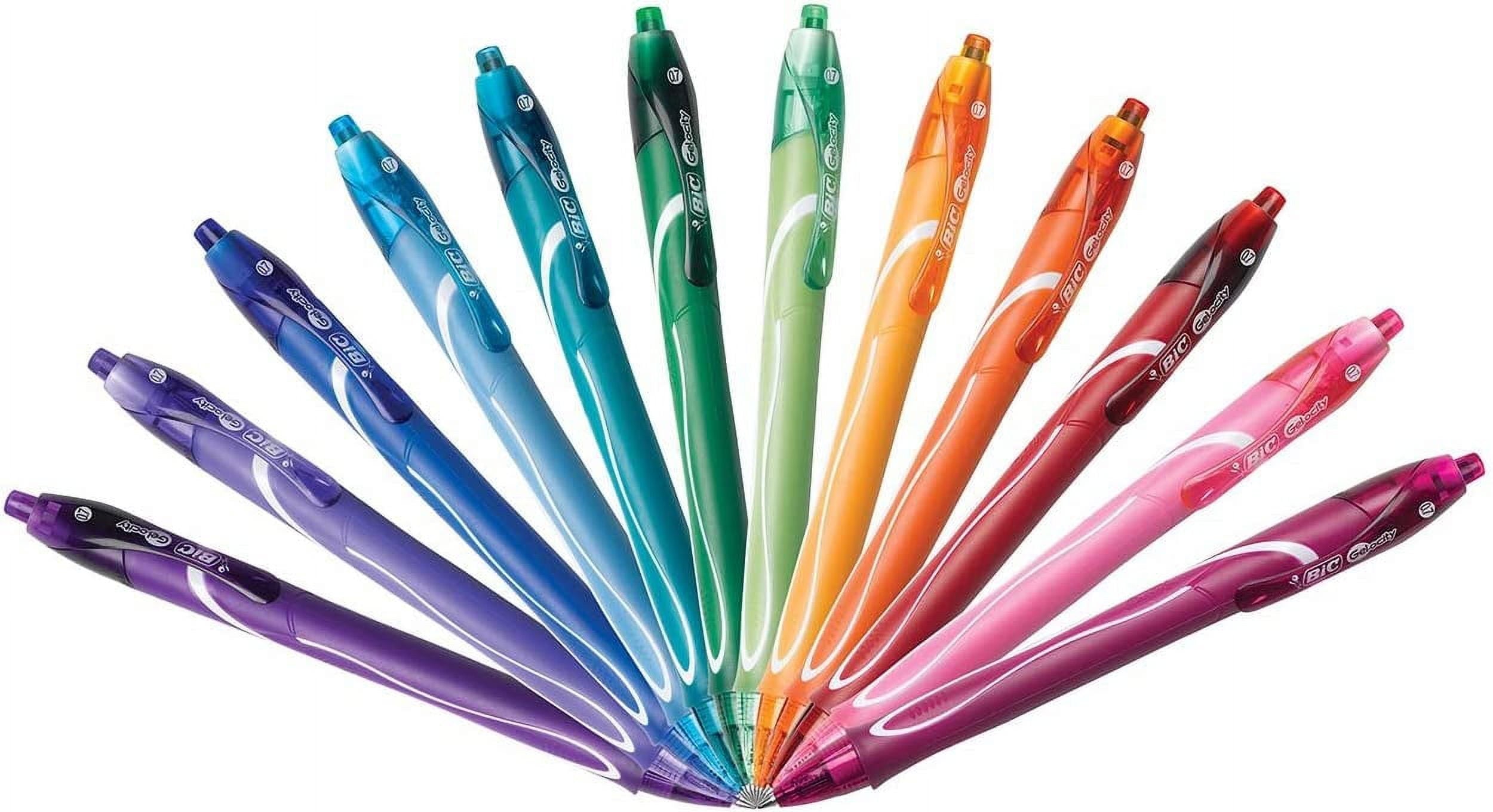 BIC Gel-Ocity Quick Dry Gel Pens, Medium Point (0.7mm) Assorted Colors, 12-Count