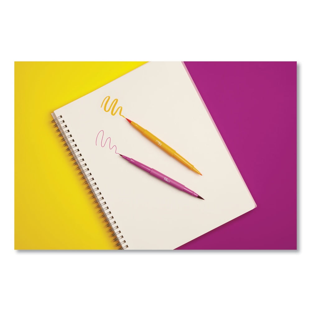 Paper Mate 2181607 Medium 0.7 mm Flair Duo Felt Tip Porous Point Pen Stick - Assorted Ink and Barrel Colors (16/Pack)