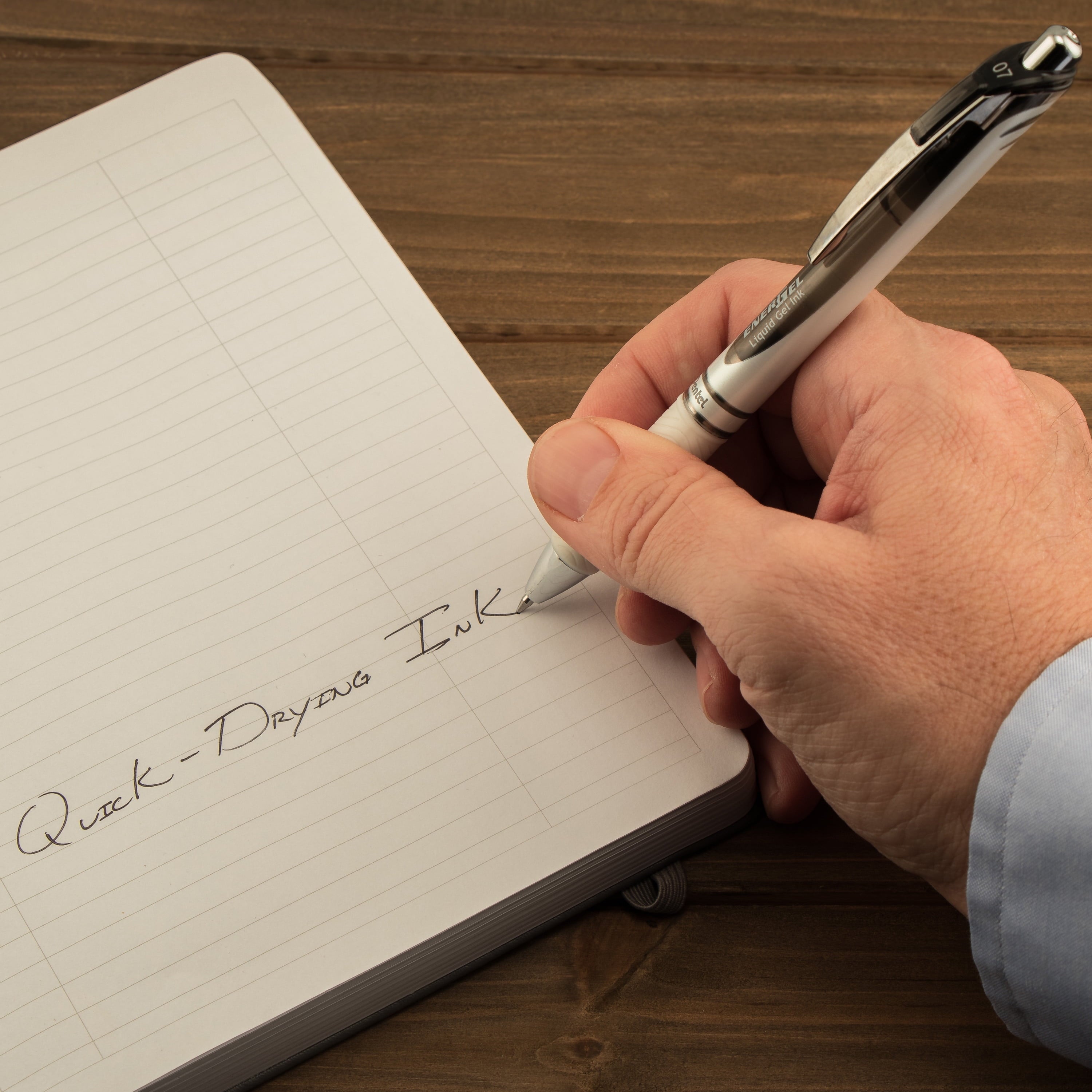 Pentel EnerGel Pearl Gel Pen, (0.7mm) Medium Metal Tip, Blue Ink