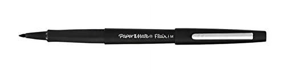 Paper Mate Flair Pen, 0.7 mm Medium Tip, Black, Box of 12